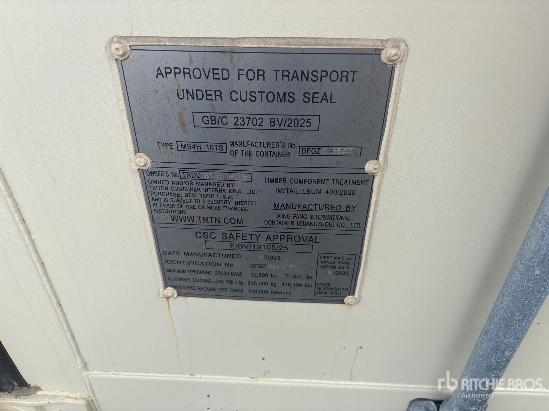 General Appearance with N.º de serie/VIN