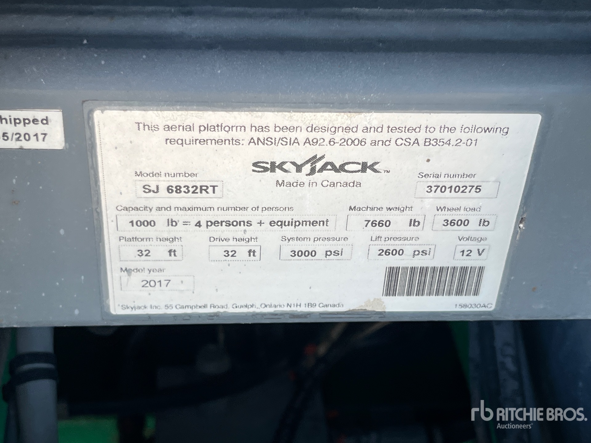 General Appearance with Serial Number / VIN