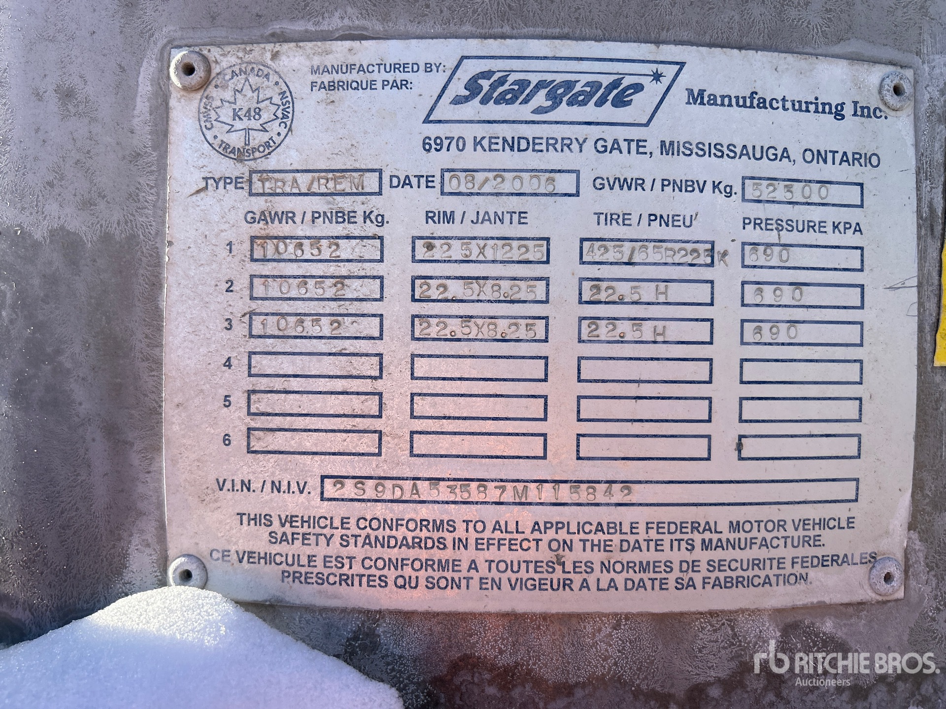 General Appearance with Serial Number / VIN