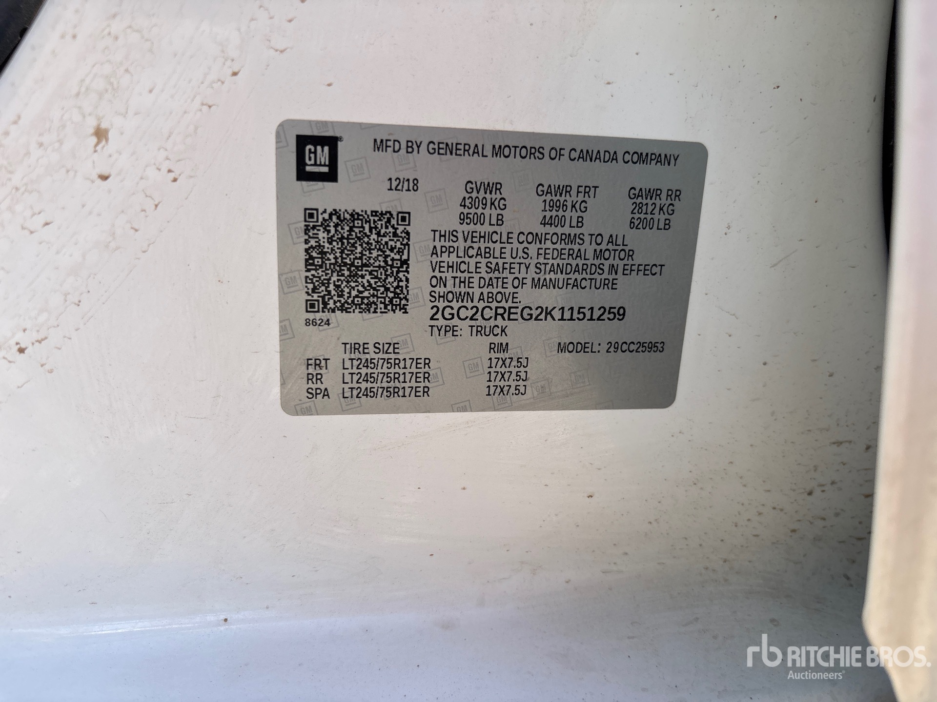 General Appearance with N.º de serie/VIN