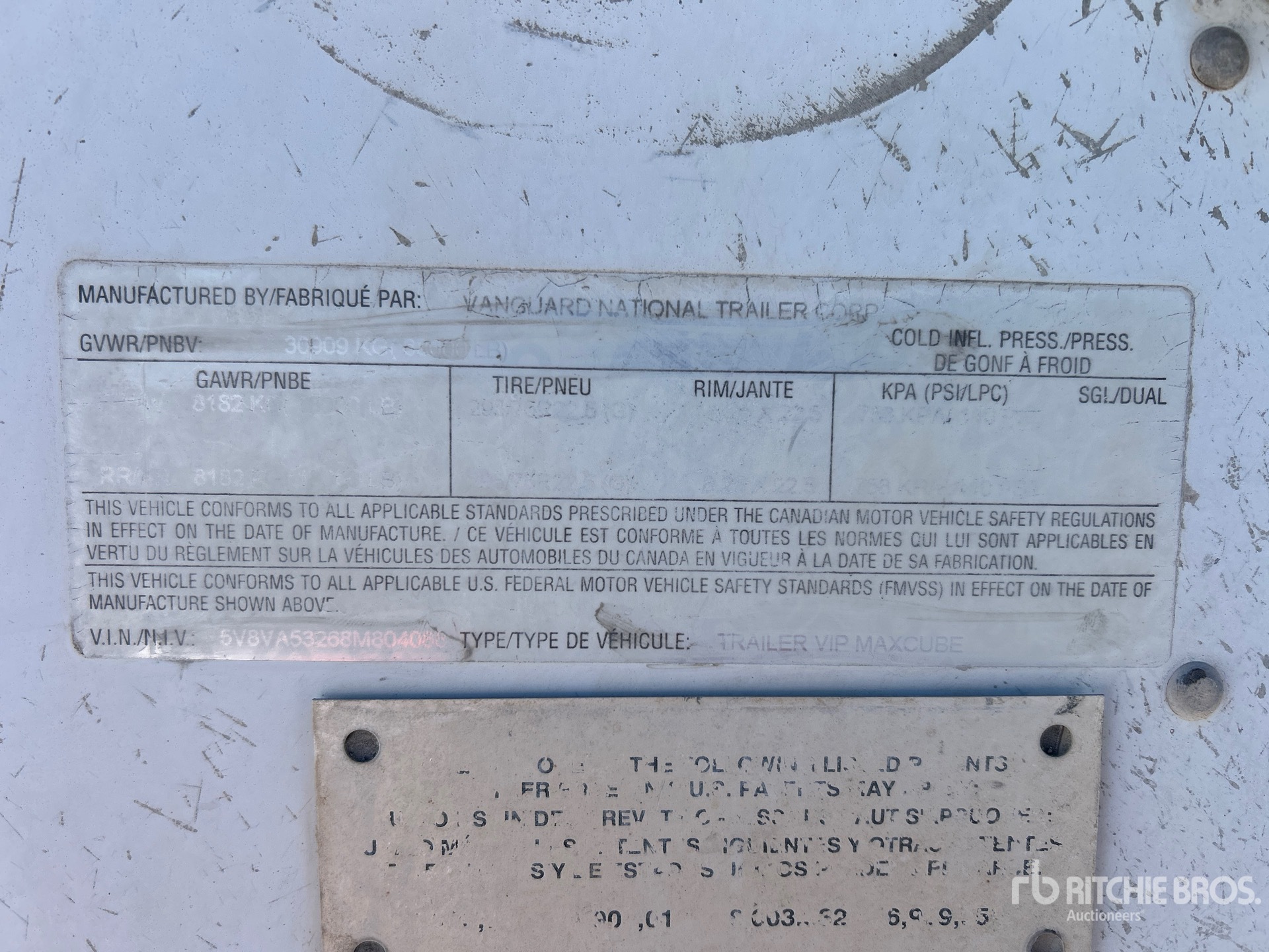 General Appearance with Serial Number / VIN