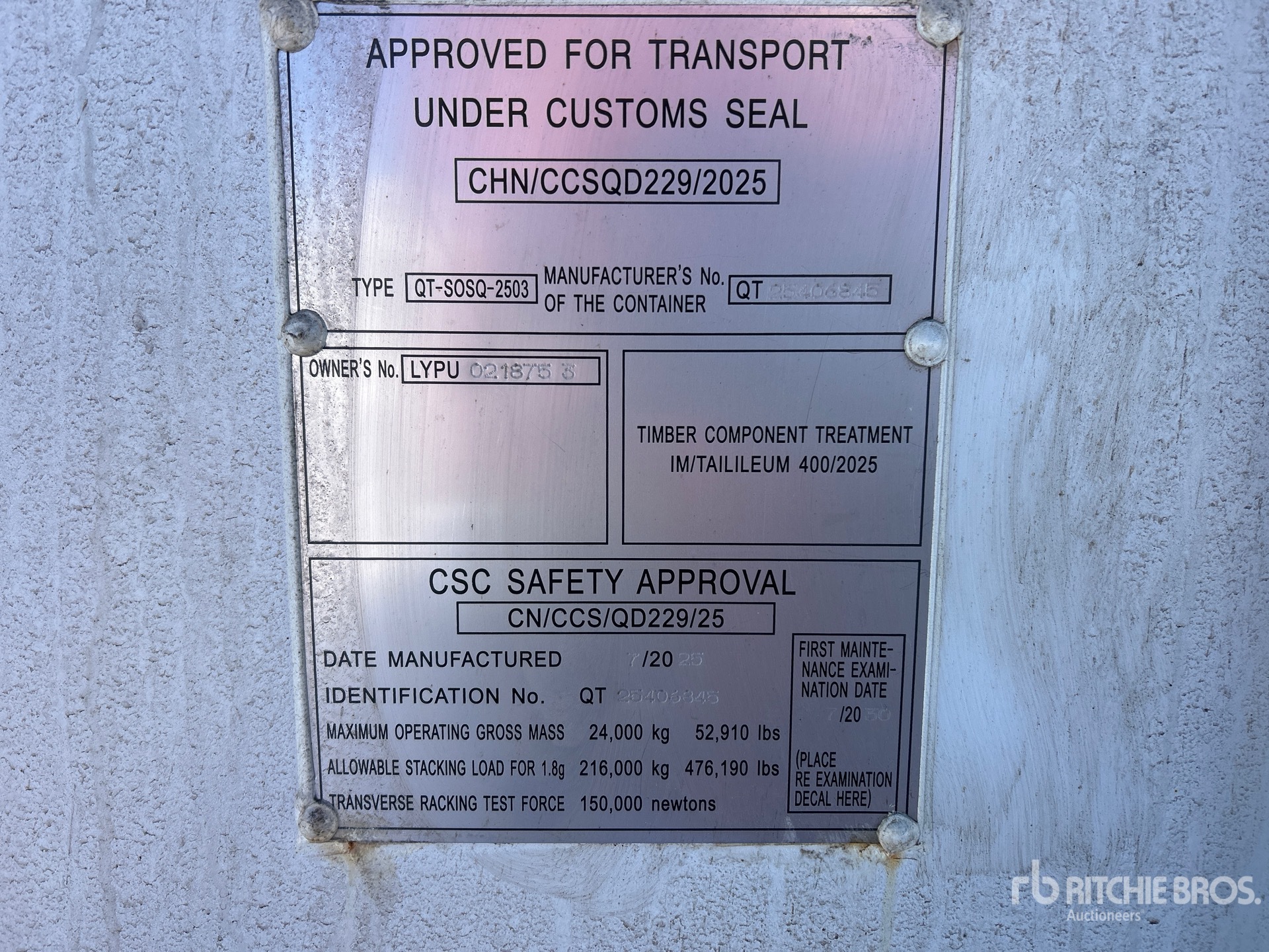 General Appearance with Numero seriale/numero d’identificazione del veicolo (VIN)