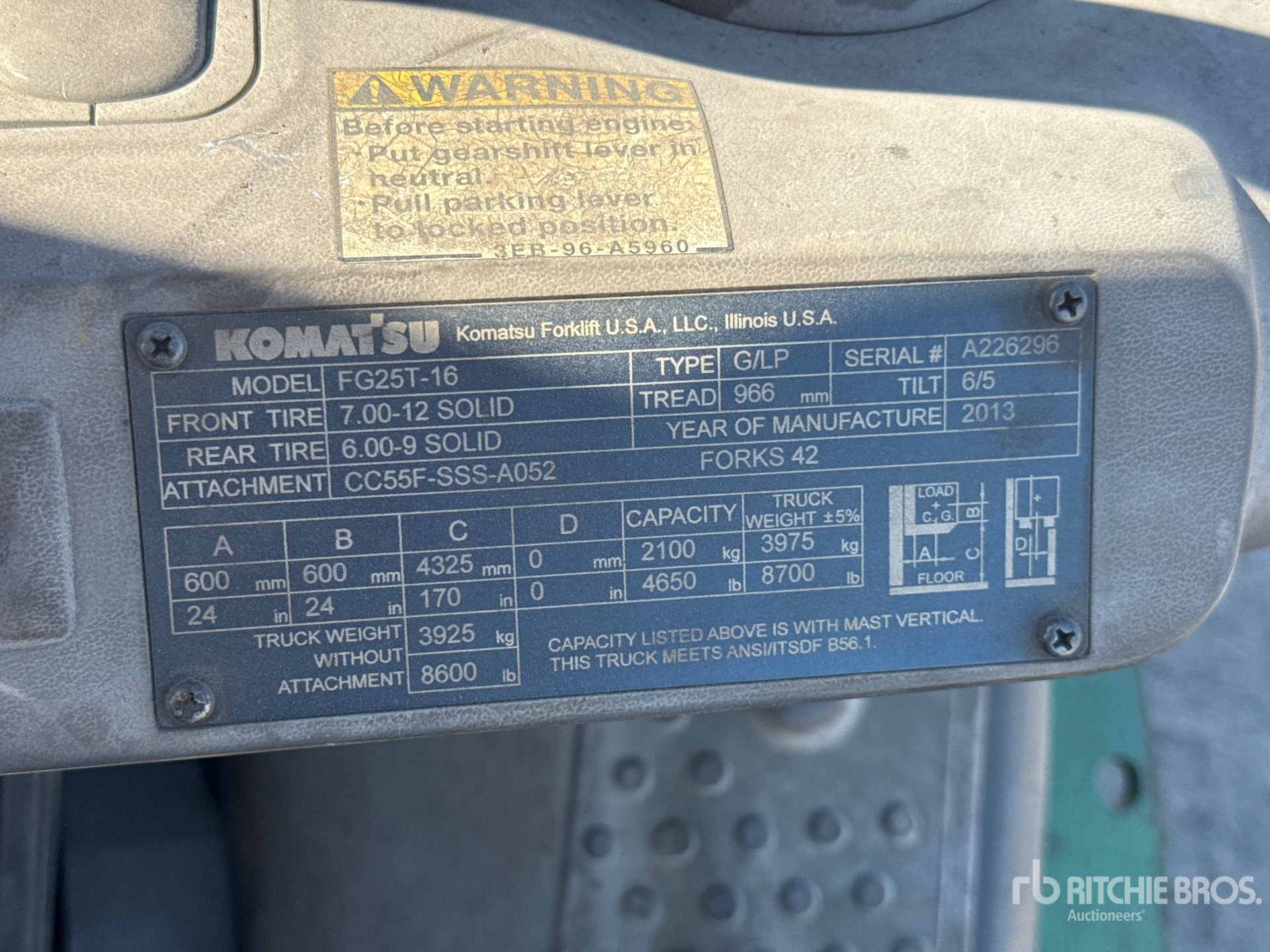 General Appearance with N.º de serie/VIN