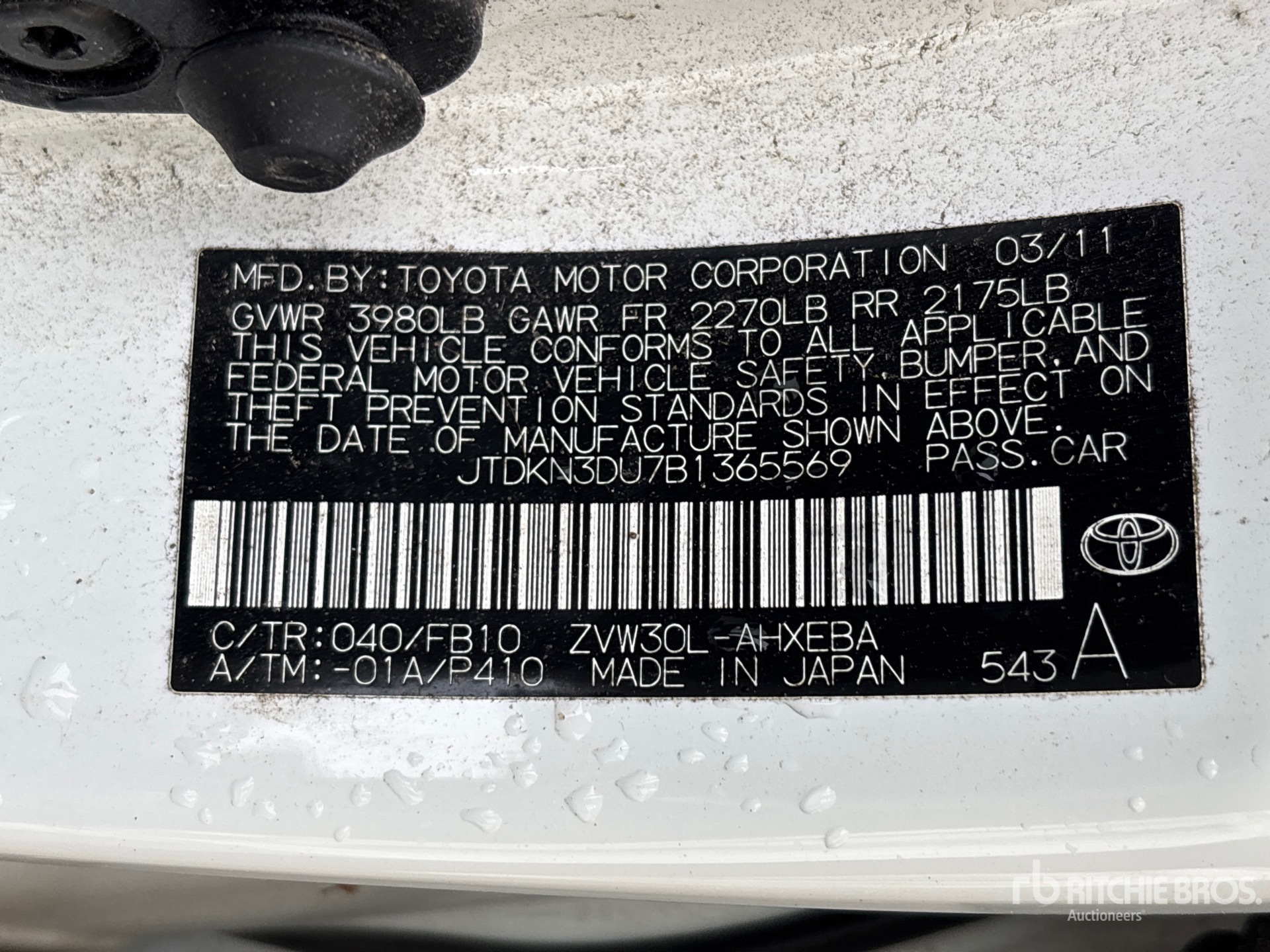 General Appearance with Serial Number / VIN