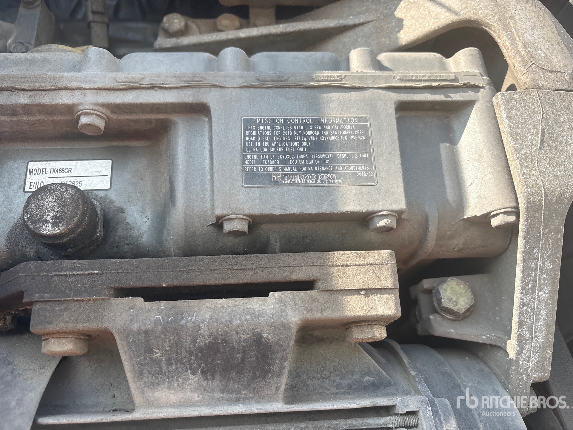 General Appearance with Refrigeration Unit Serial Number