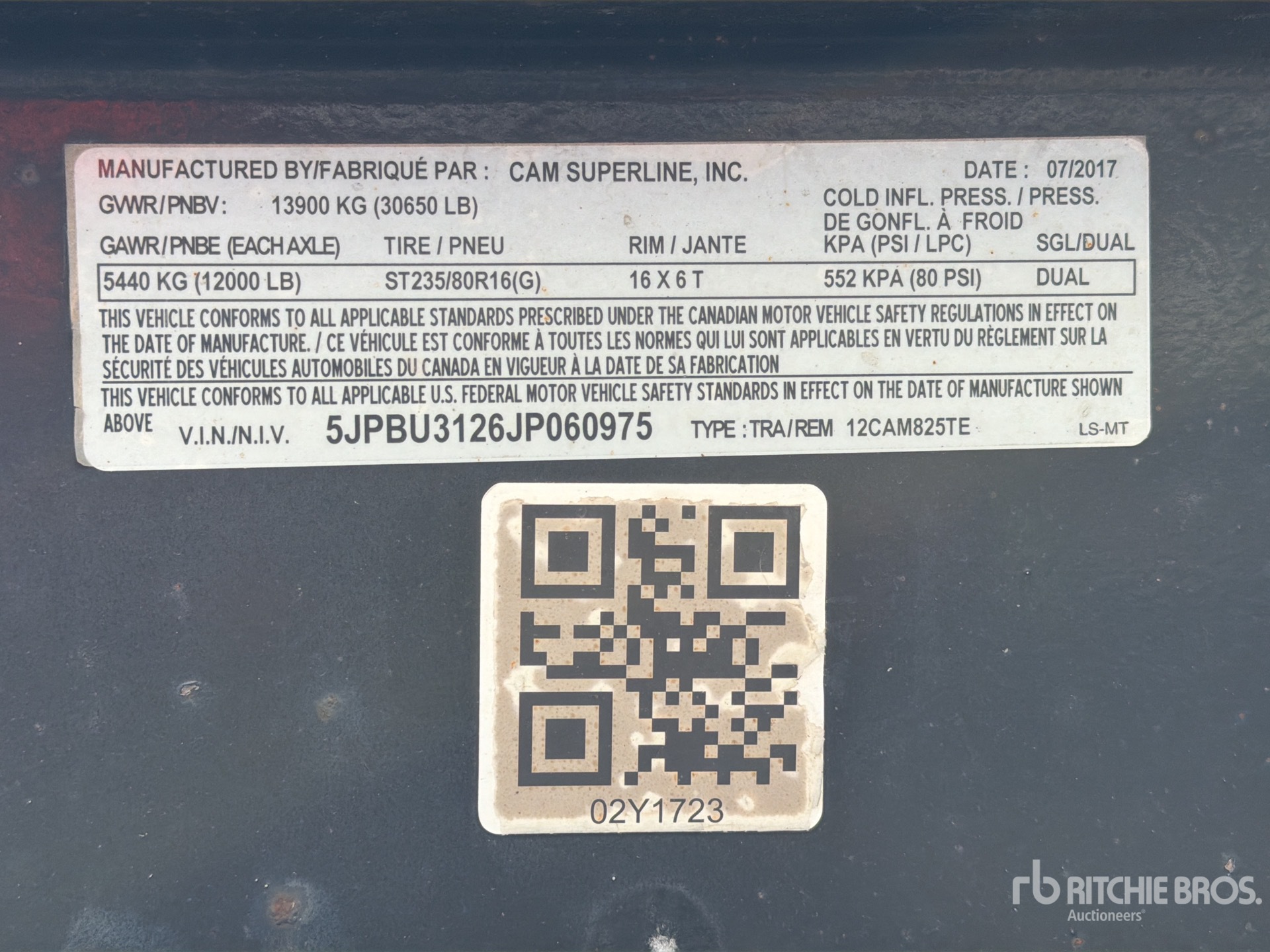 General Appearance with N.º de serie/VIN