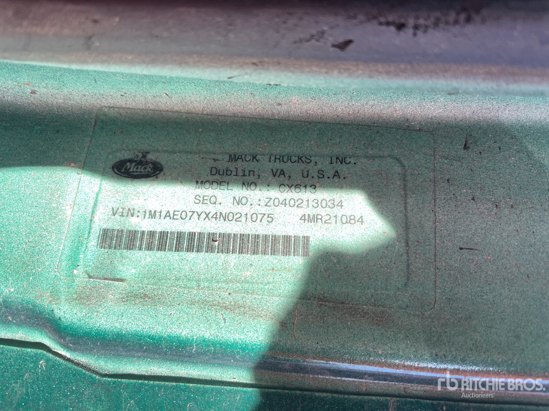 General Appearance with N.º de serie/VIN