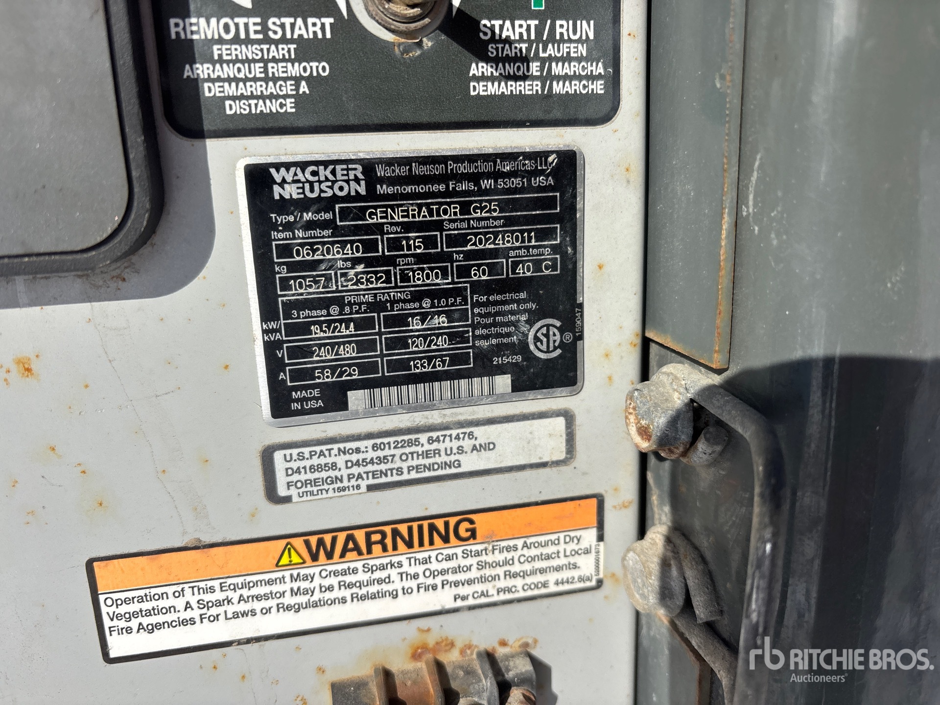 General Appearance with N.º de serie/VIN