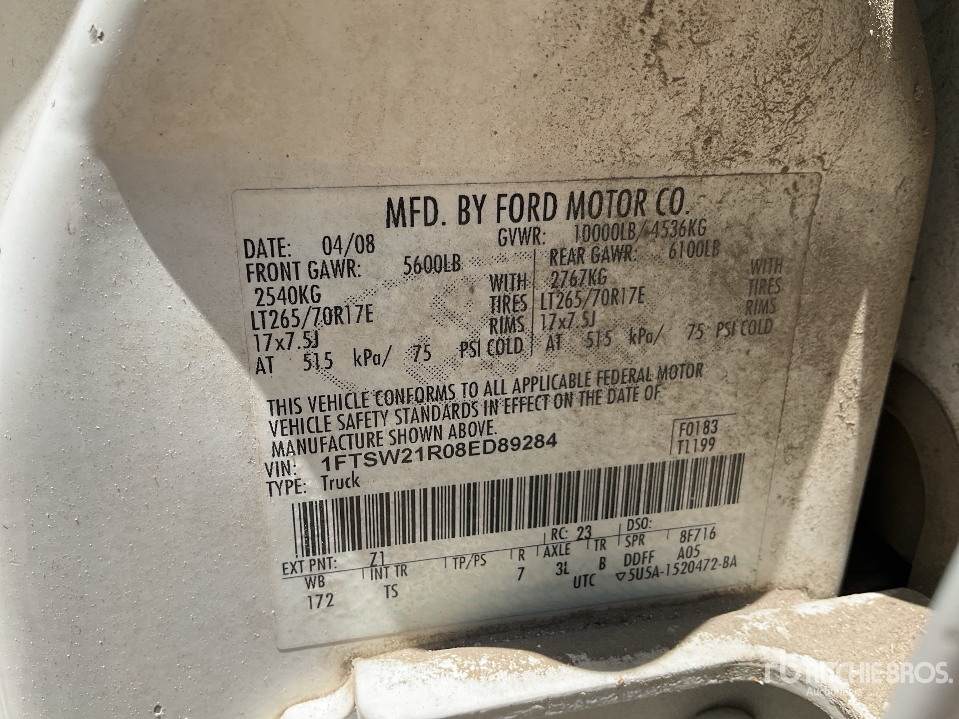 General Appearance with Serial Number / VIN