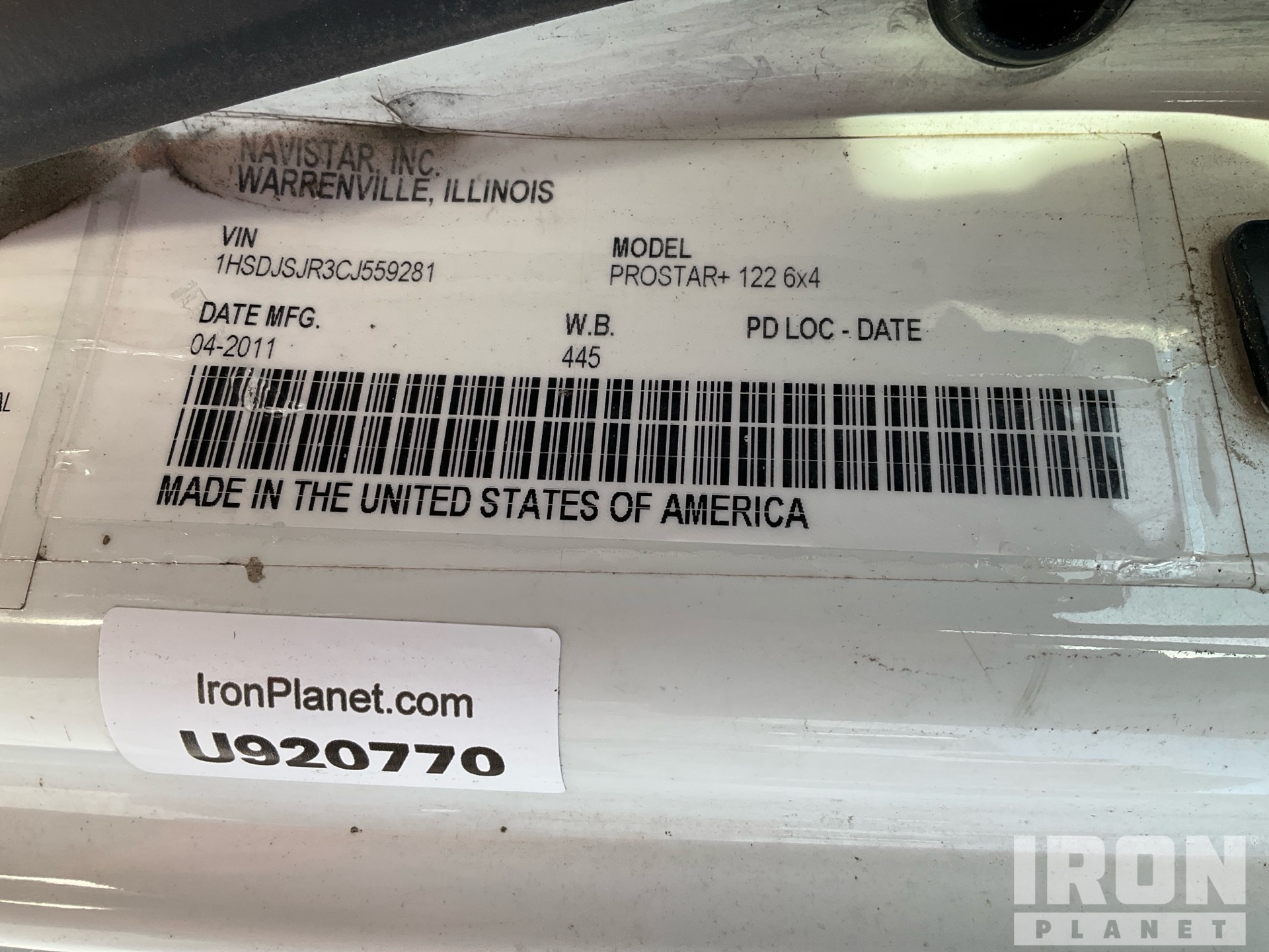 General Appearance with Serial Number / VIN