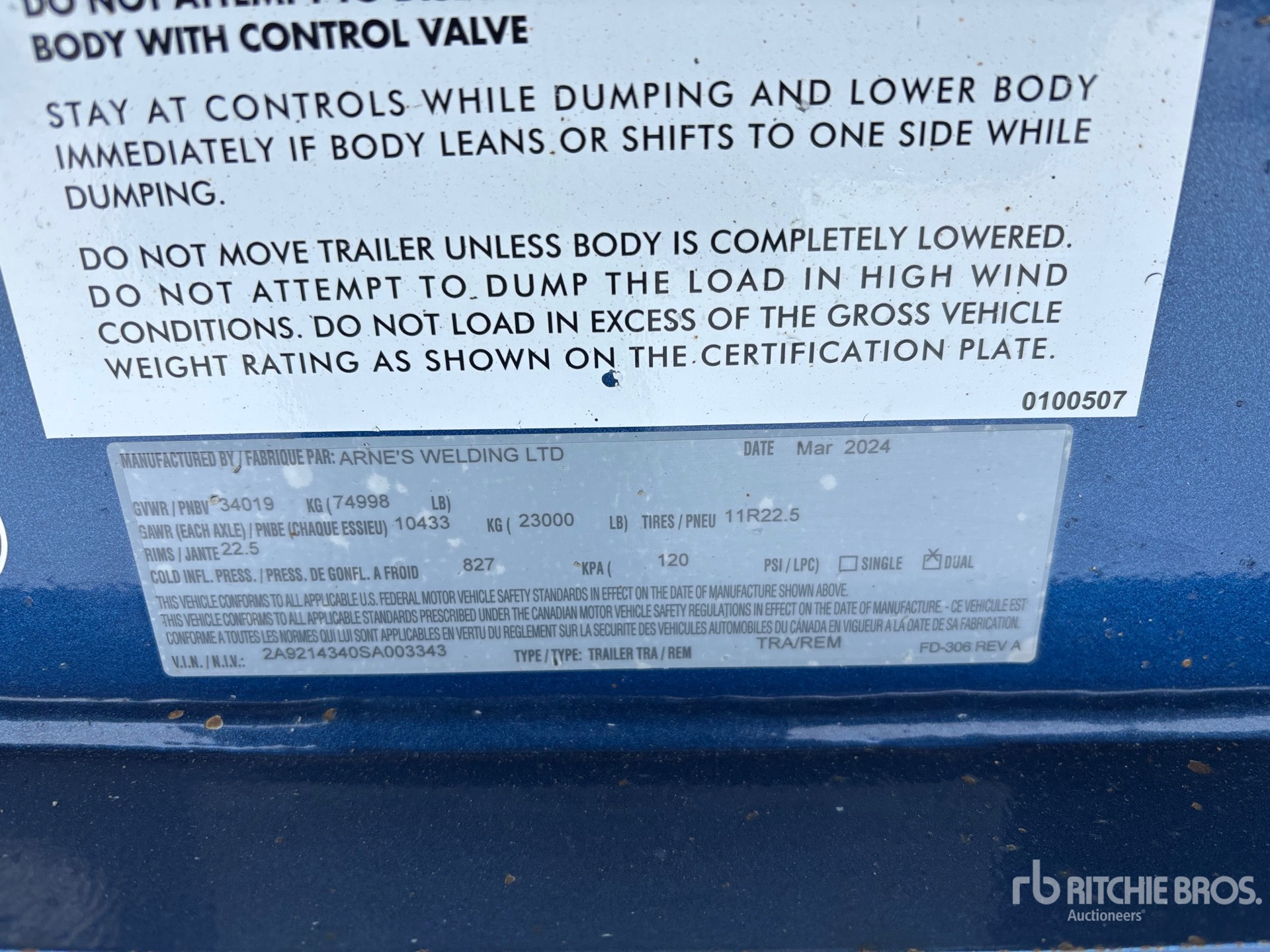 General Appearance with N.º de serie/VIN