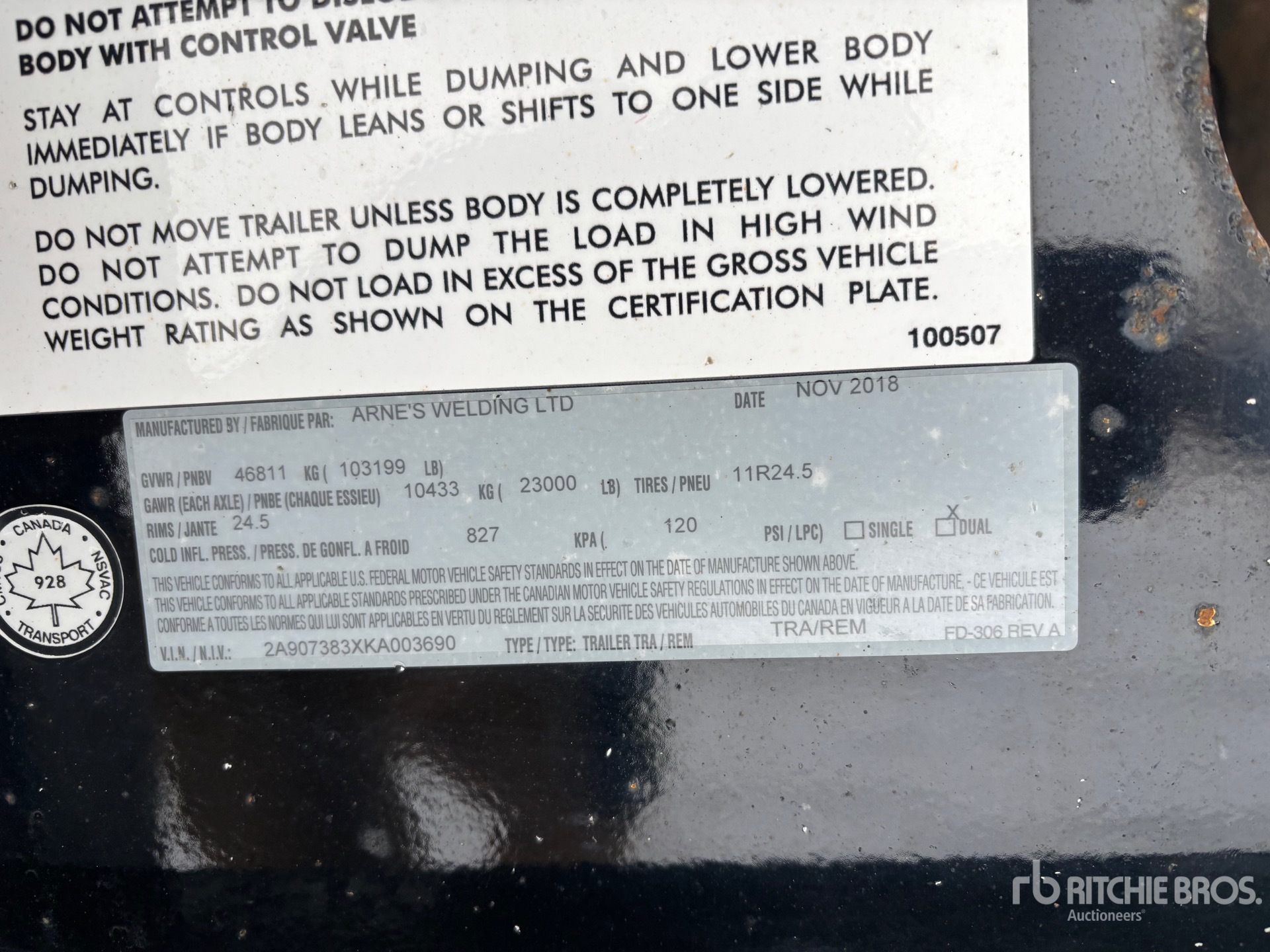 General Appearance with Serial Number / VIN