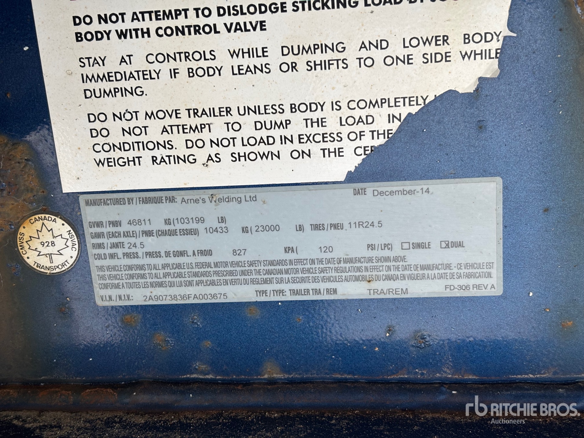 General Appearance with N.º de serie/VIN