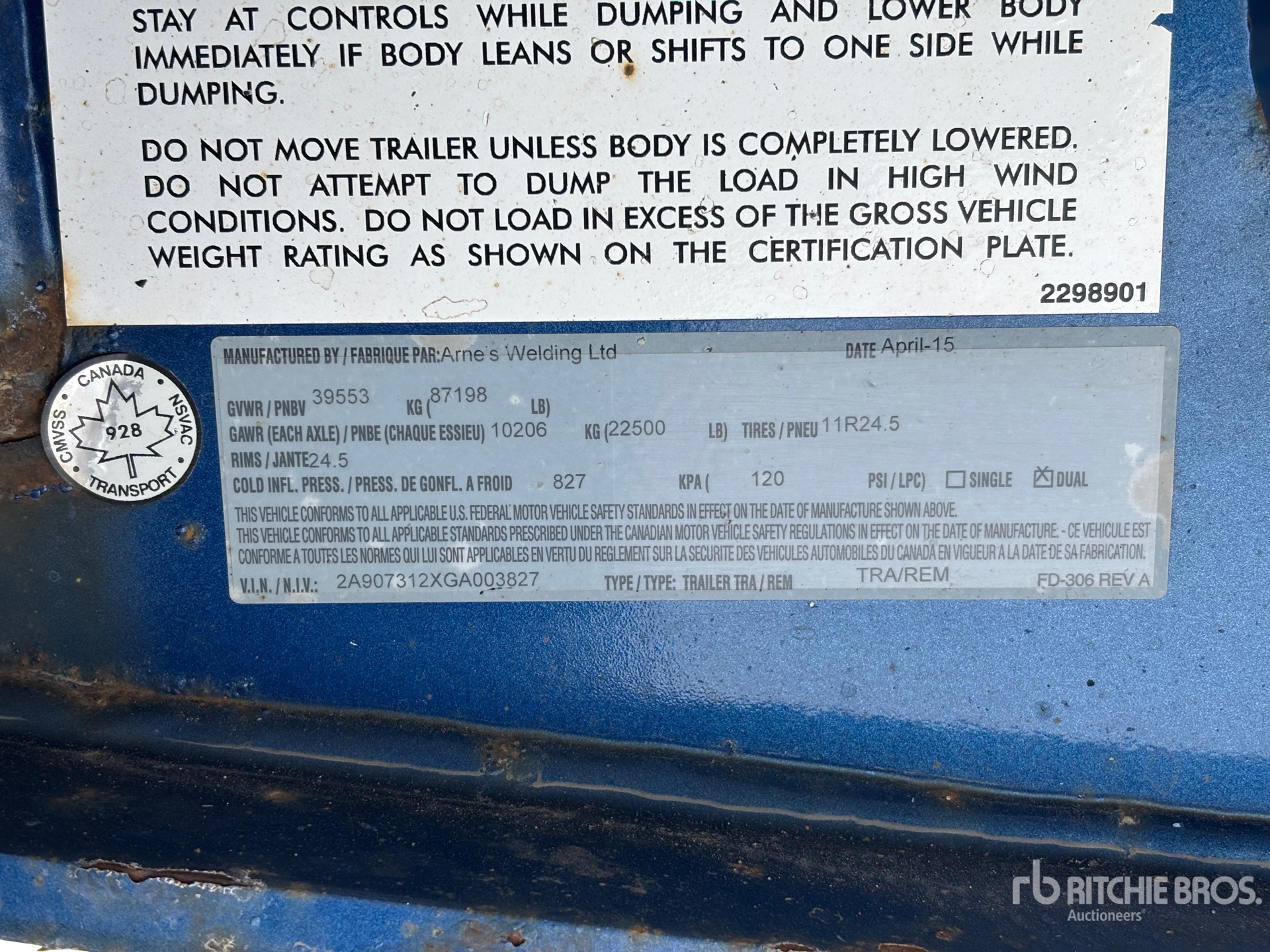 General Appearance with Serial Number / VIN