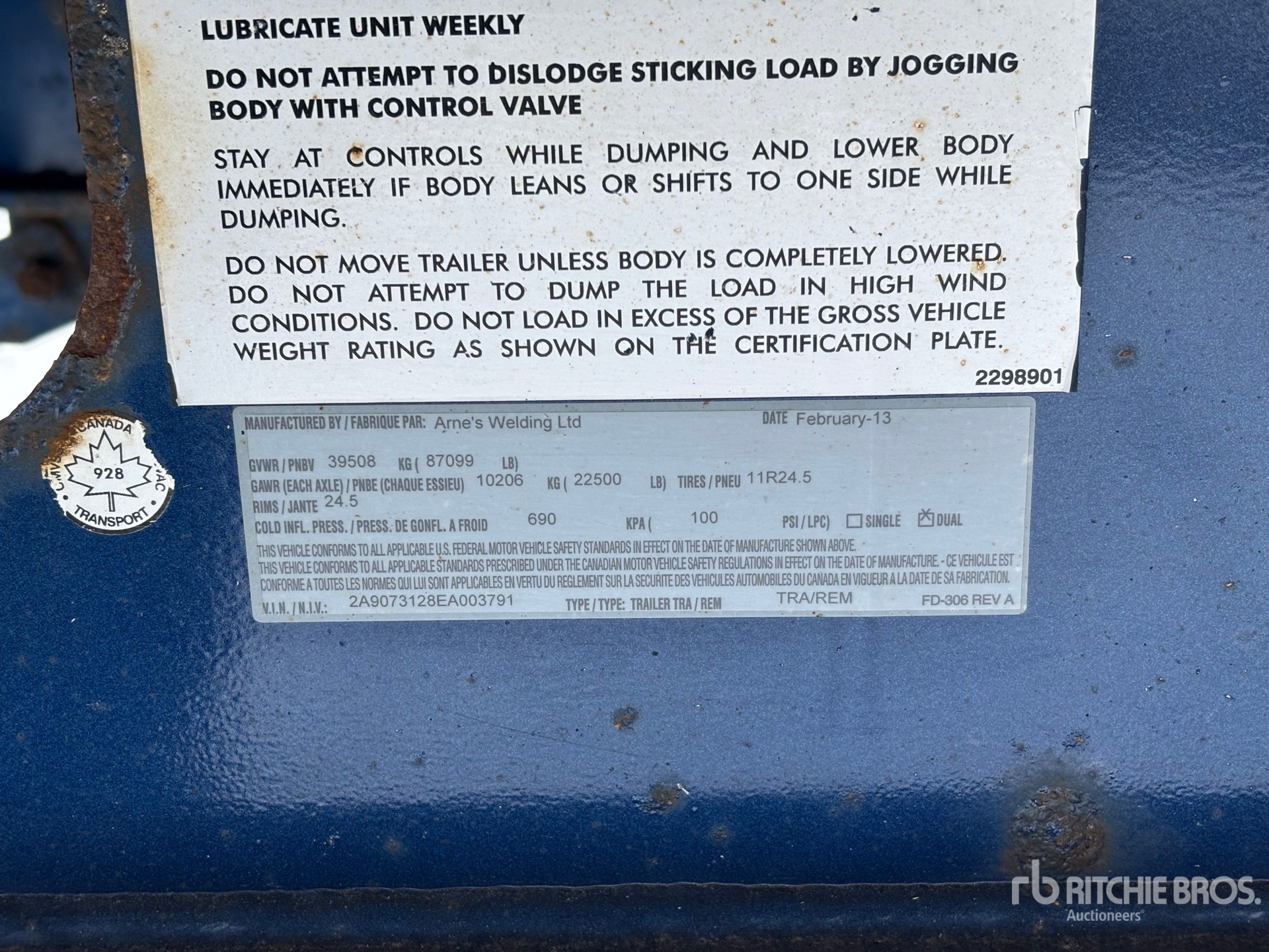 General Appearance with N.º de serie/VIN