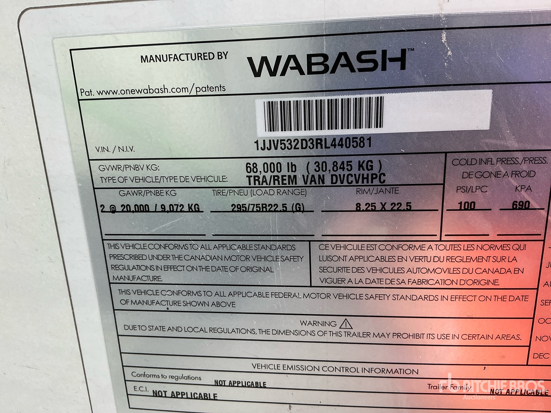 General Appearance with Numer seryjny/numer identyfikacyjny pojazdu