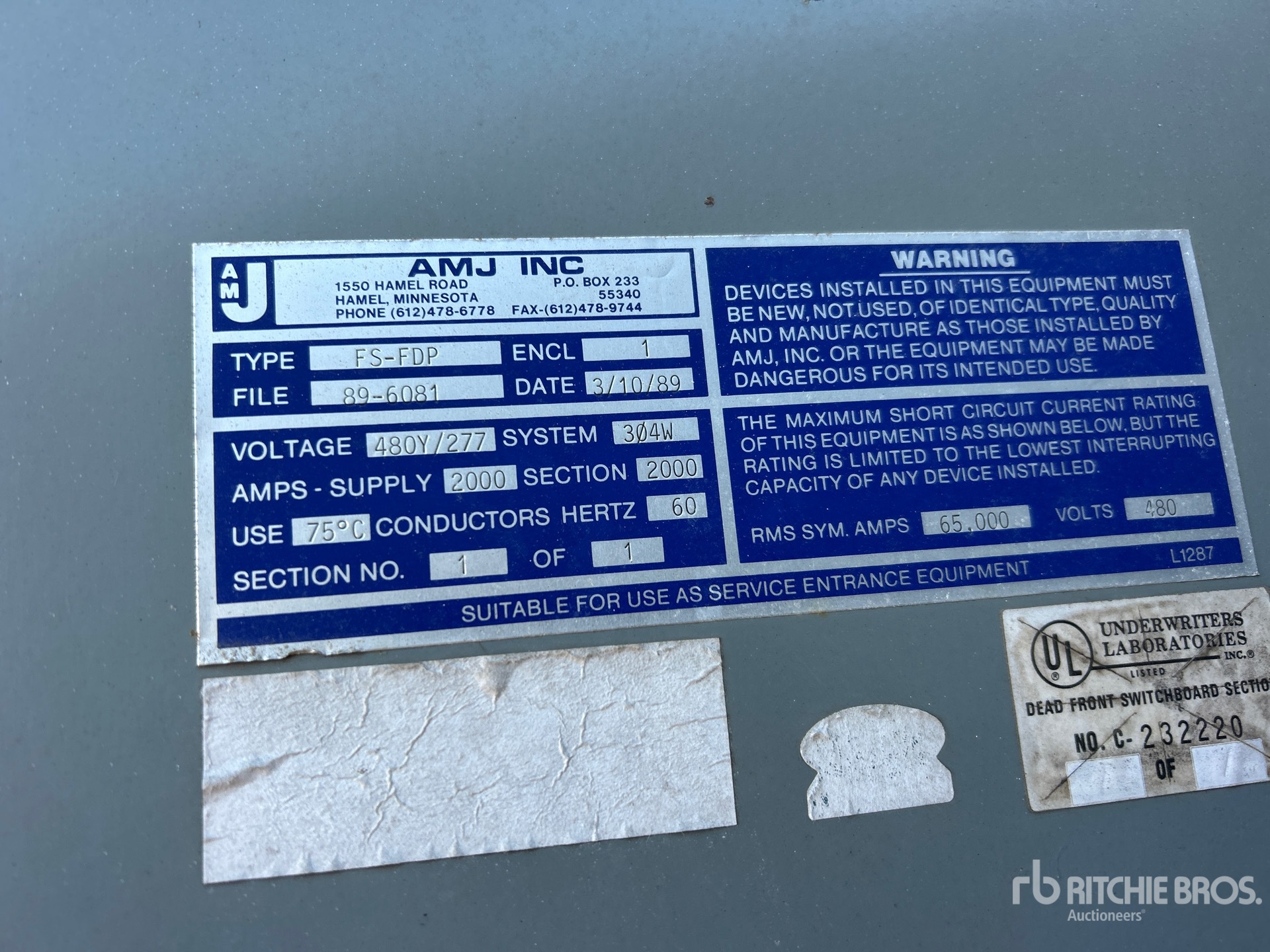 General Appearance with Numéro de série/Numéro d'identification du véhicule automobile