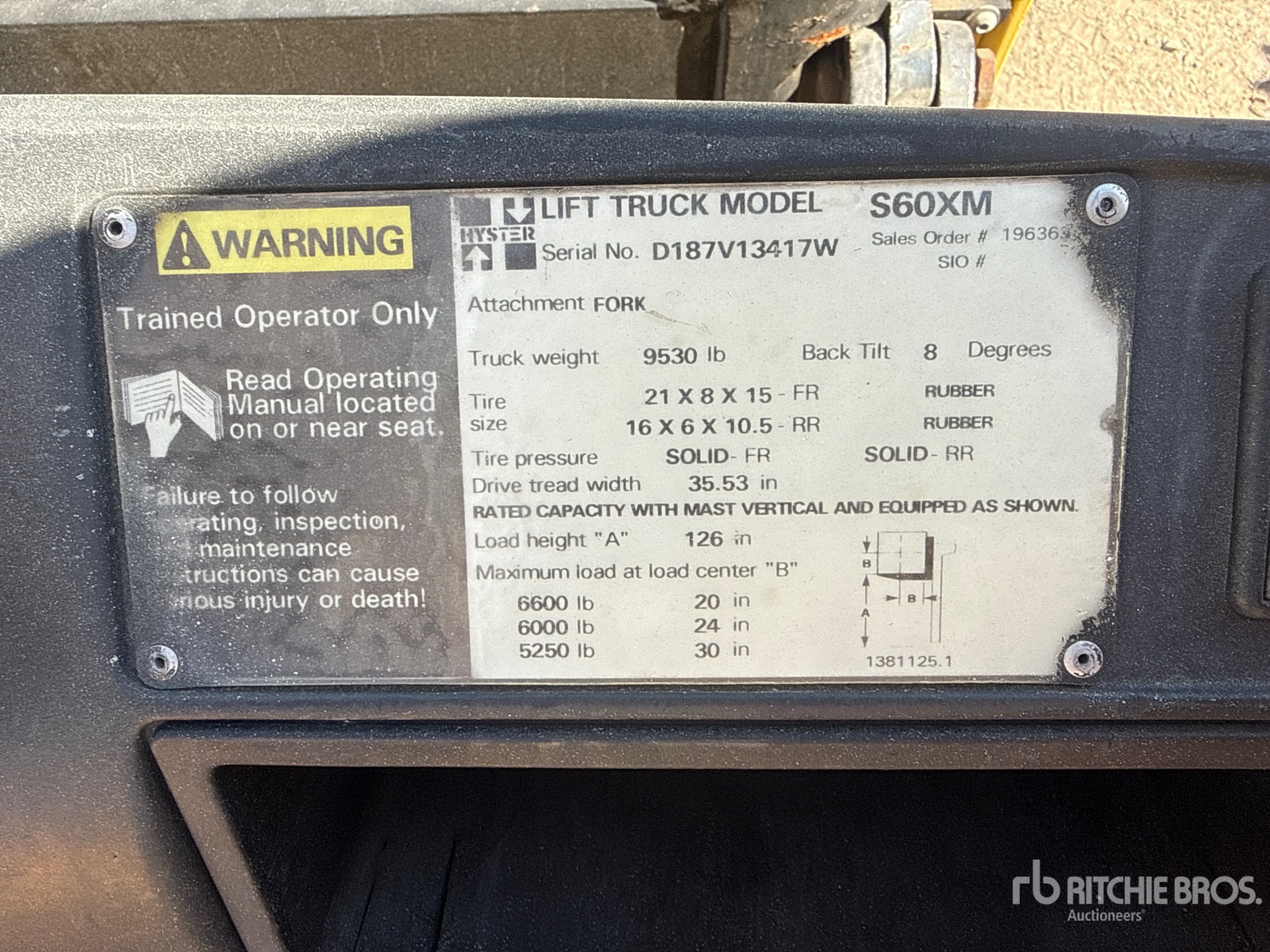 General Appearance with N.º de serie/VIN