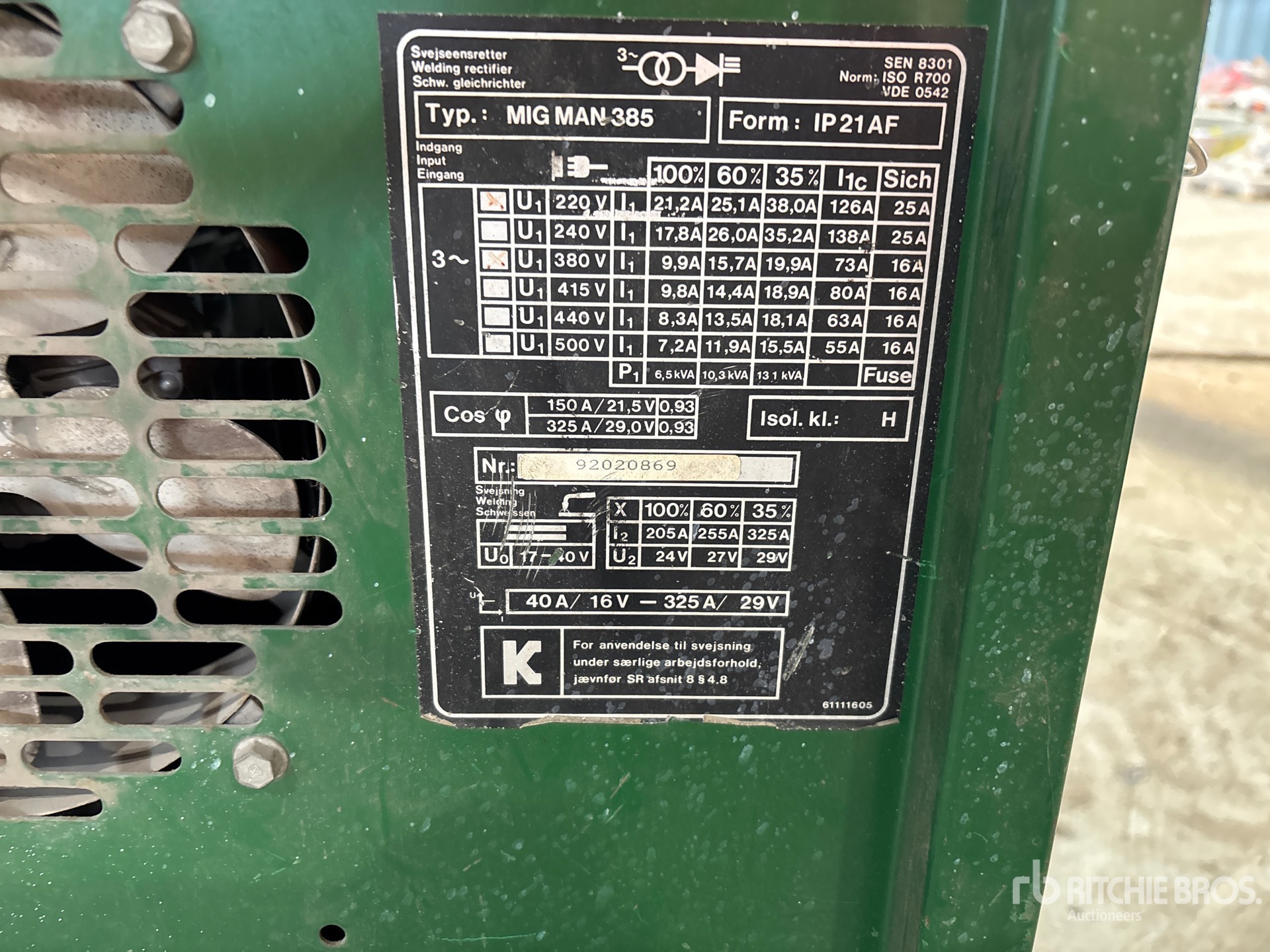 General Appearance with Serial Number / VIN