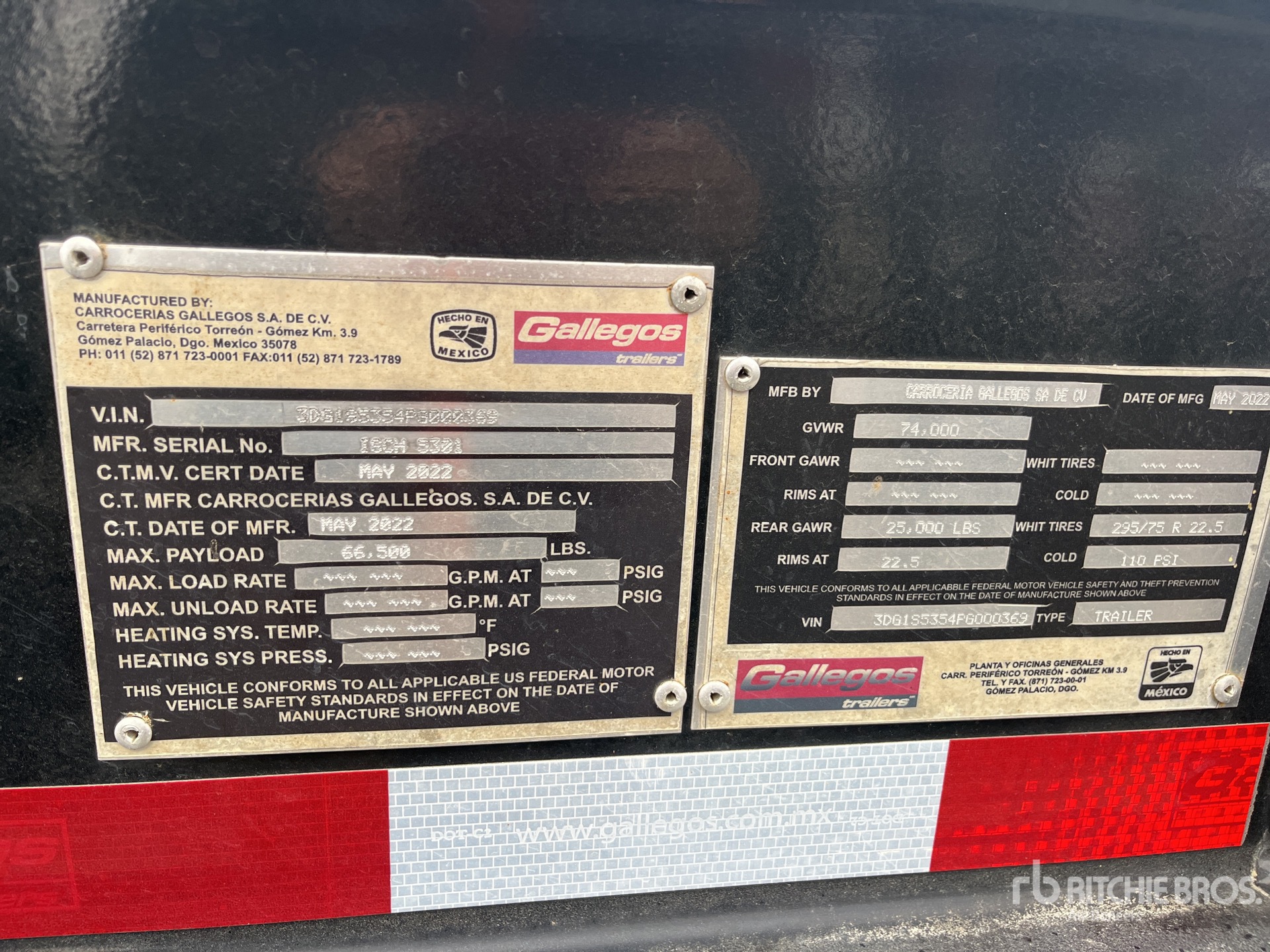 General Appearance with N.º de serie/VIN