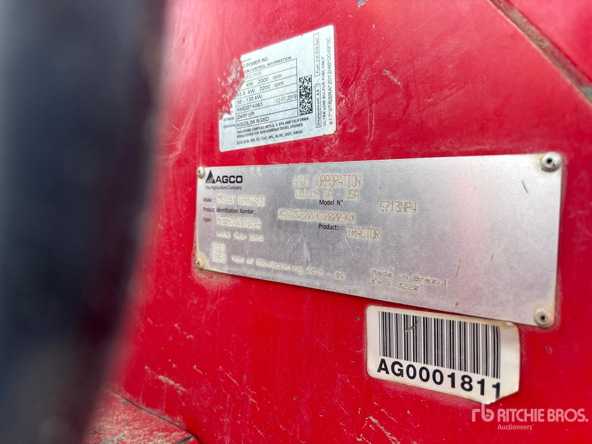 General Appearance with N.º de serie/VIN