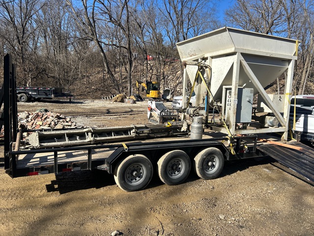 Trailer Haul CBL1 8 ft x 6 ft Dry Batch Concrete Mixer w/ 14 ft Auger