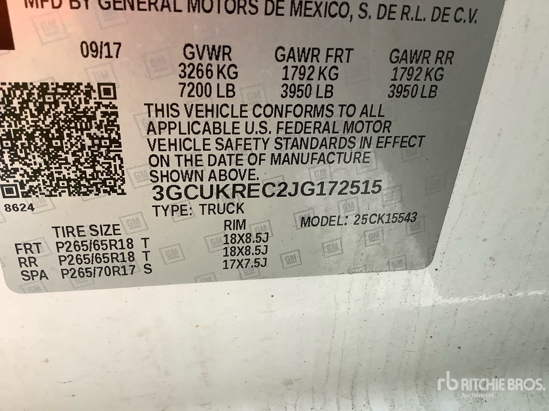 General Appearance with Serial Number / VIN