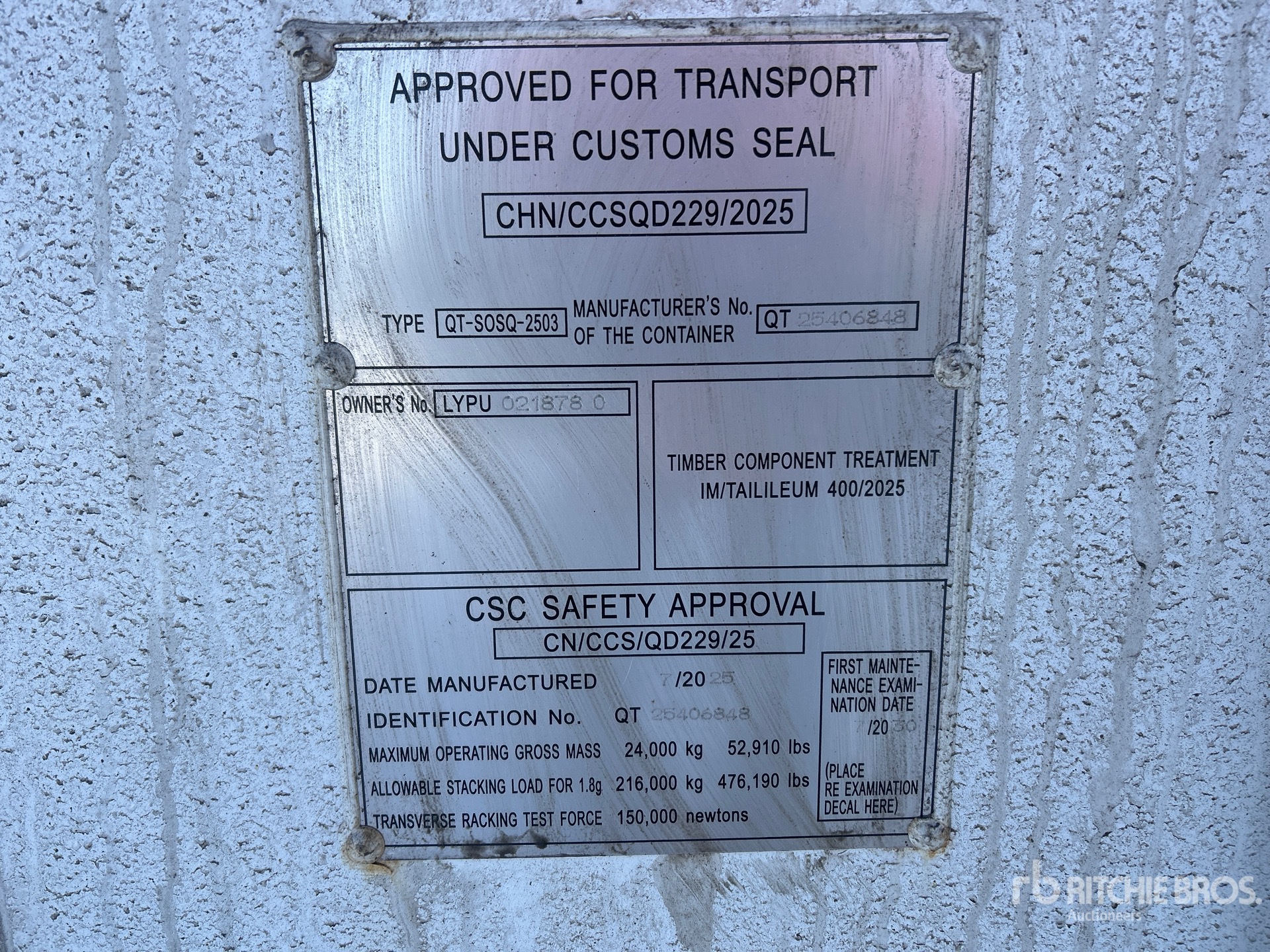 General Appearance with Numero seriale/numero d’identificazione del veicolo (VIN)