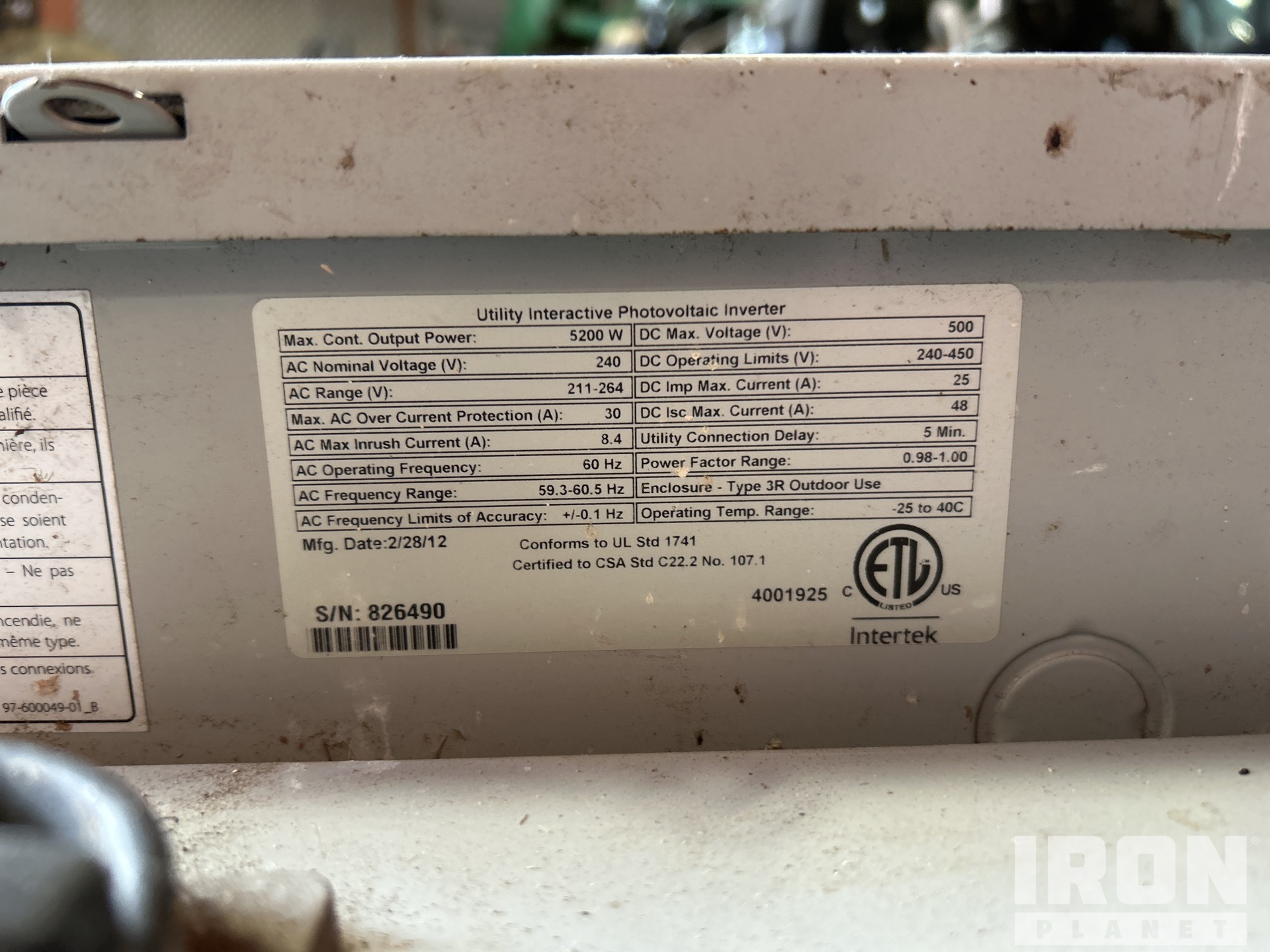 General Appearance with Serial Number / VIN