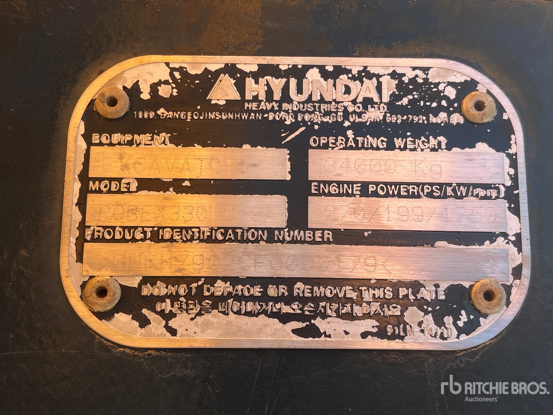 General Appearance with N.º de serie/VIN