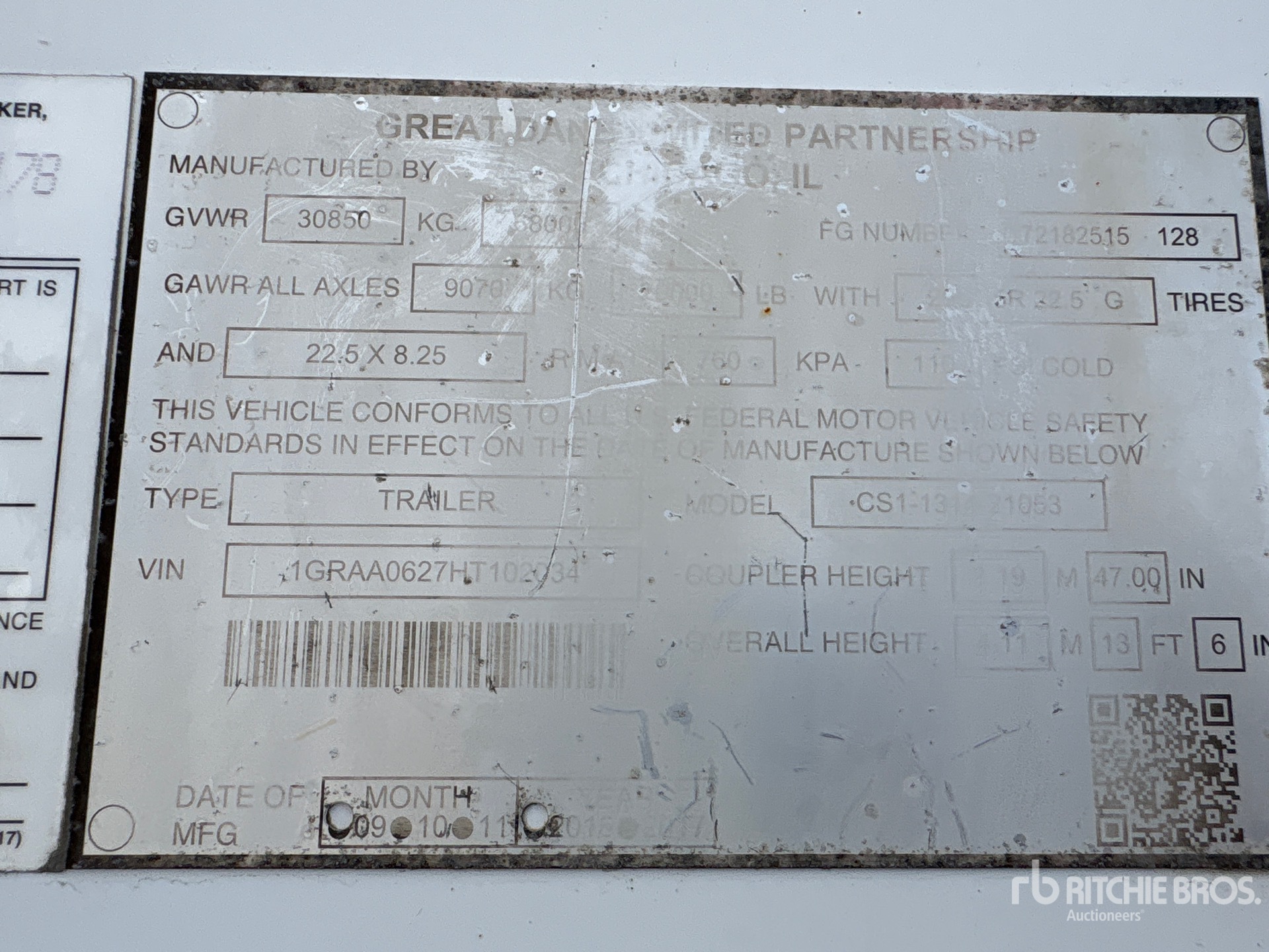 General Appearance with N.º de serie/VIN