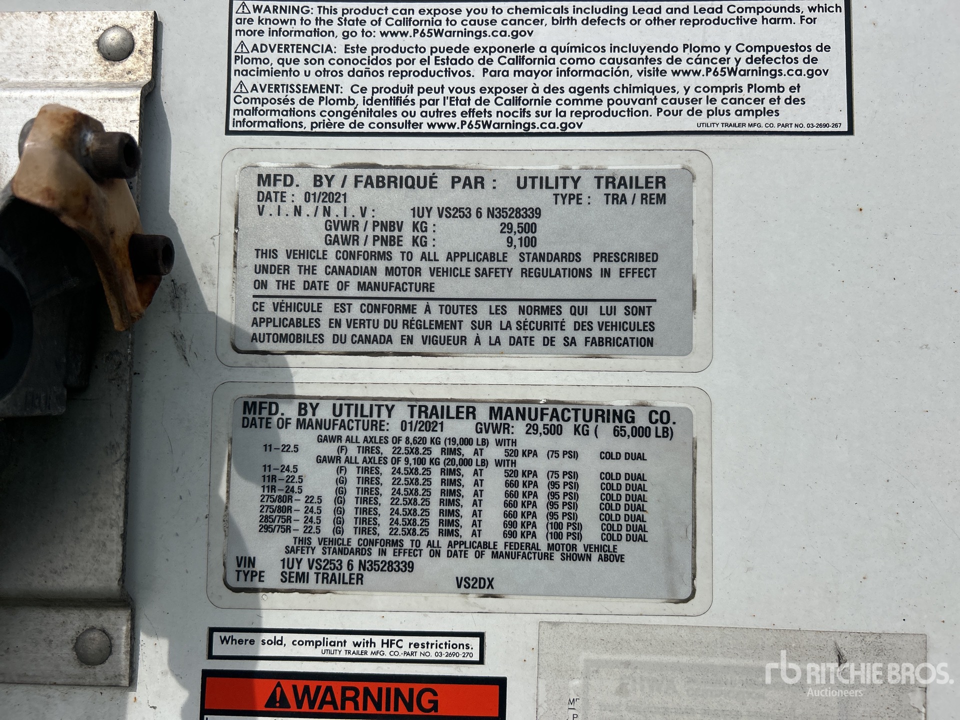 General Appearance with N.º de serie/VIN