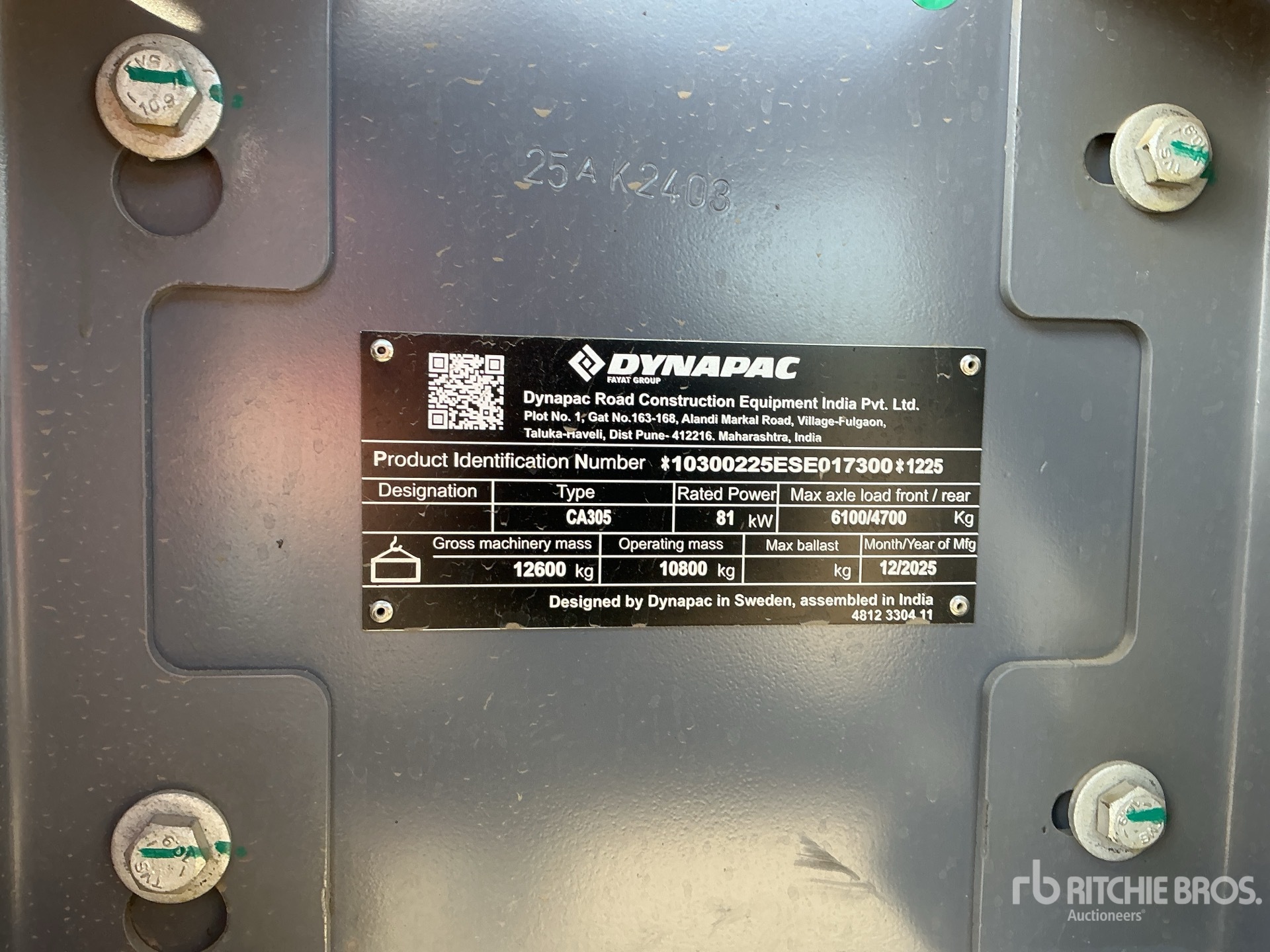 General Appearance with N.º de serie/VIN