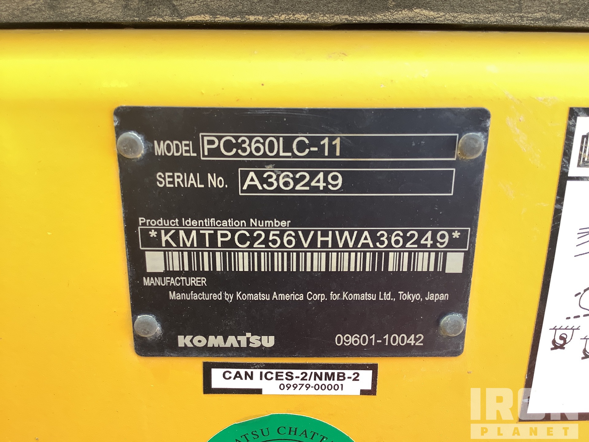 Excavator General Appearance* with Serial Number / VIN