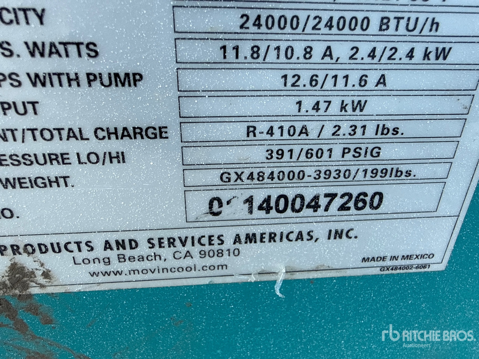 General Appearance with Serial Number / VIN