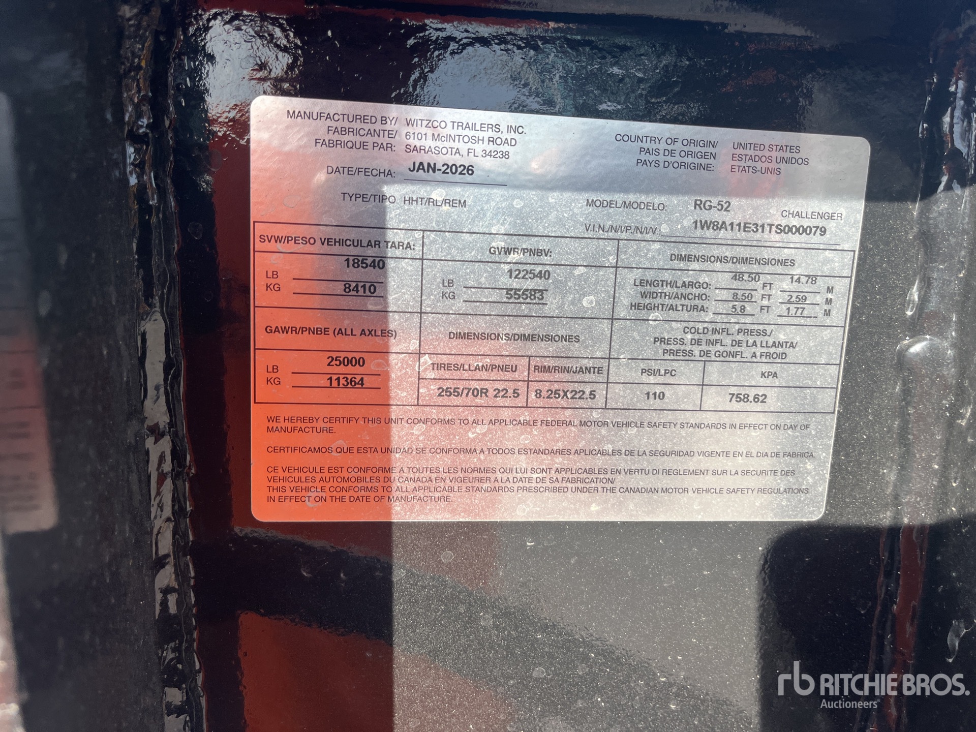 General Appearance with N.º de serie/VIN