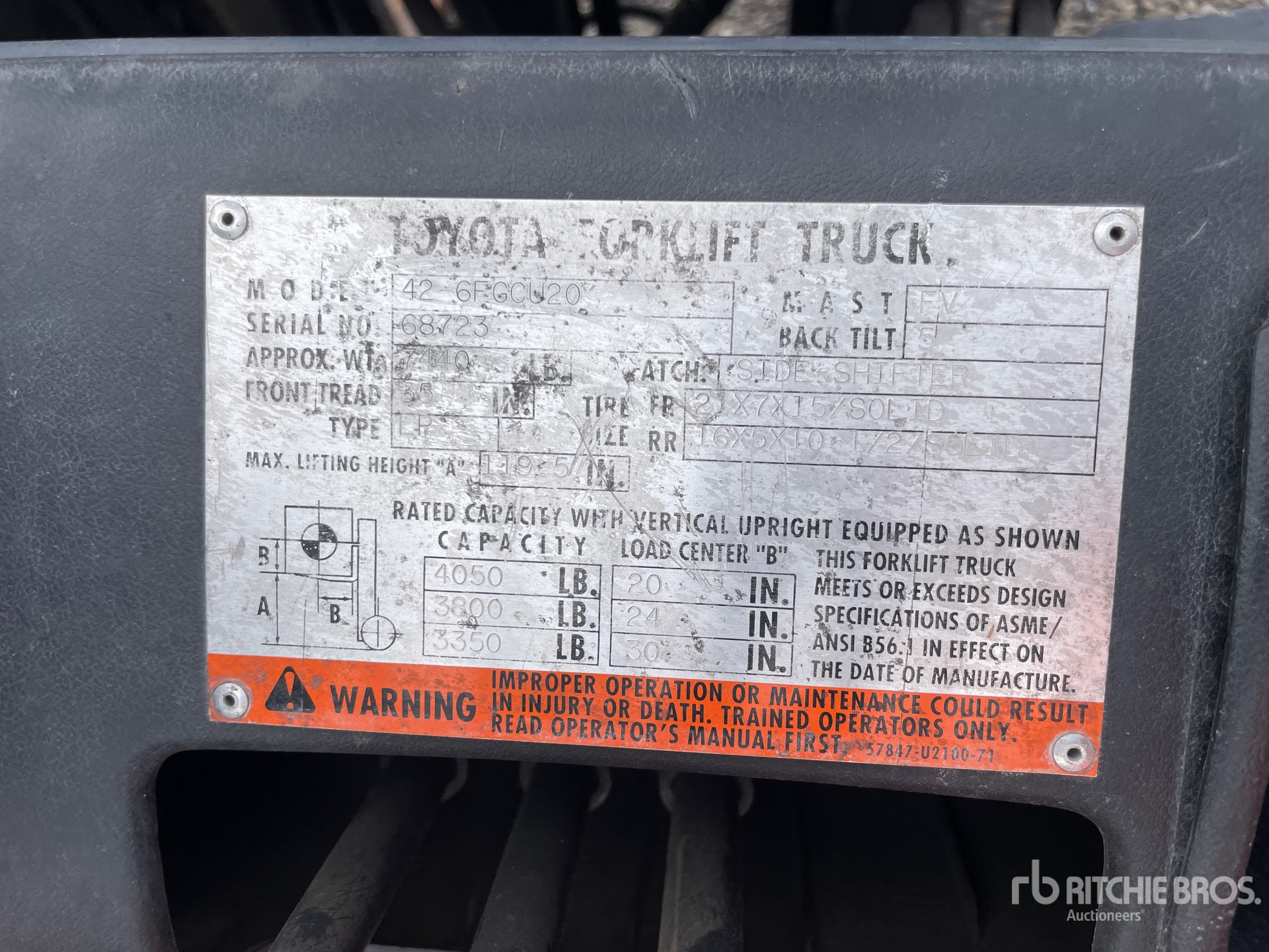 General Appearance with N.º de serie/VIN