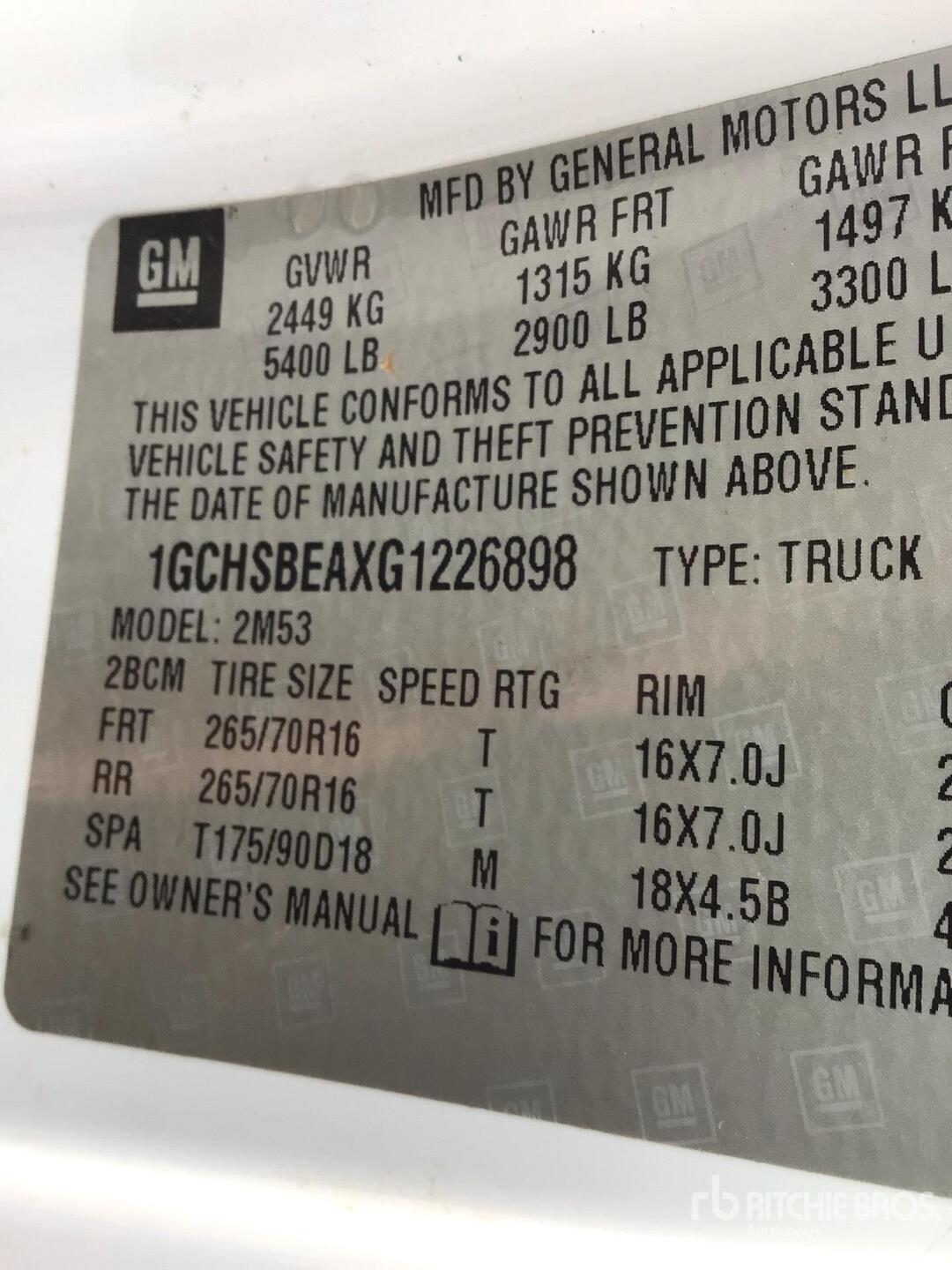 General Appearance with Numero seriale/numero d’identificazione del veicolo (VIN)