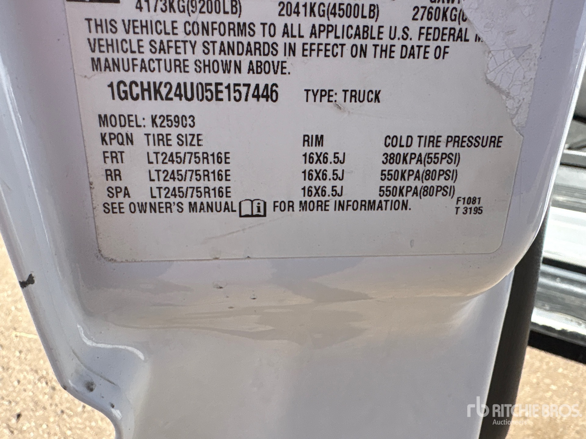 General Appearance with Serial Number / VIN