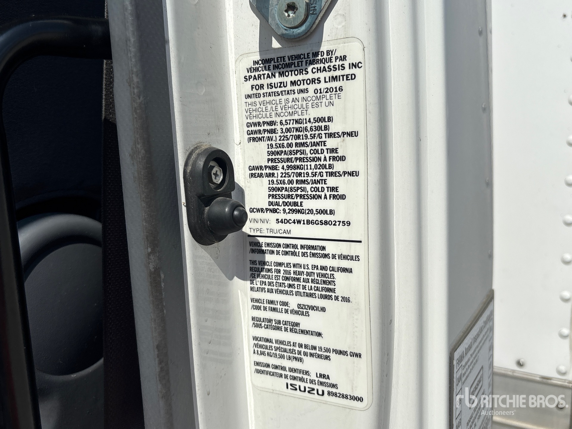 General Appearance with Serial Number / VIN