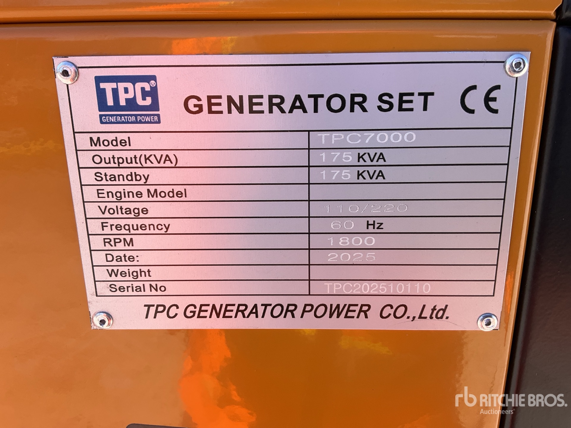 General Appearance with Serial Number / VIN