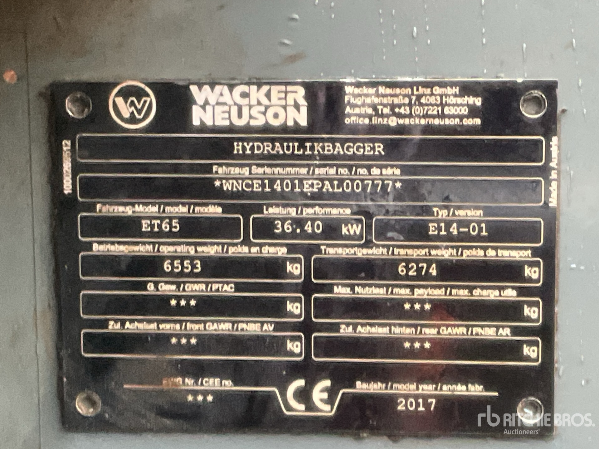 General Appearance with Seriennummer / FIN