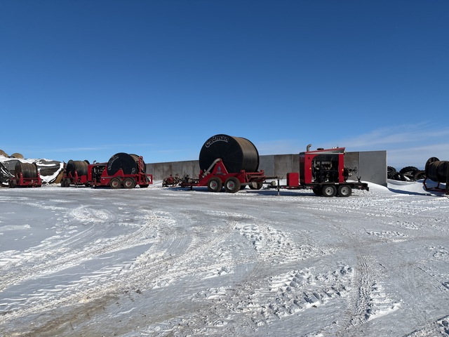 2020 Cadman Manure system 6km of hose reel, 2 High volume pumps, pto driven air compressor, etc Liquid Manure Applicator