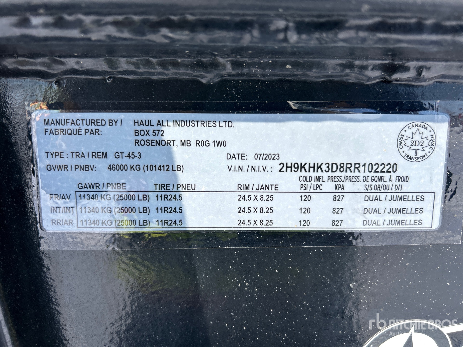 General Appearance with Serial Number / VIN