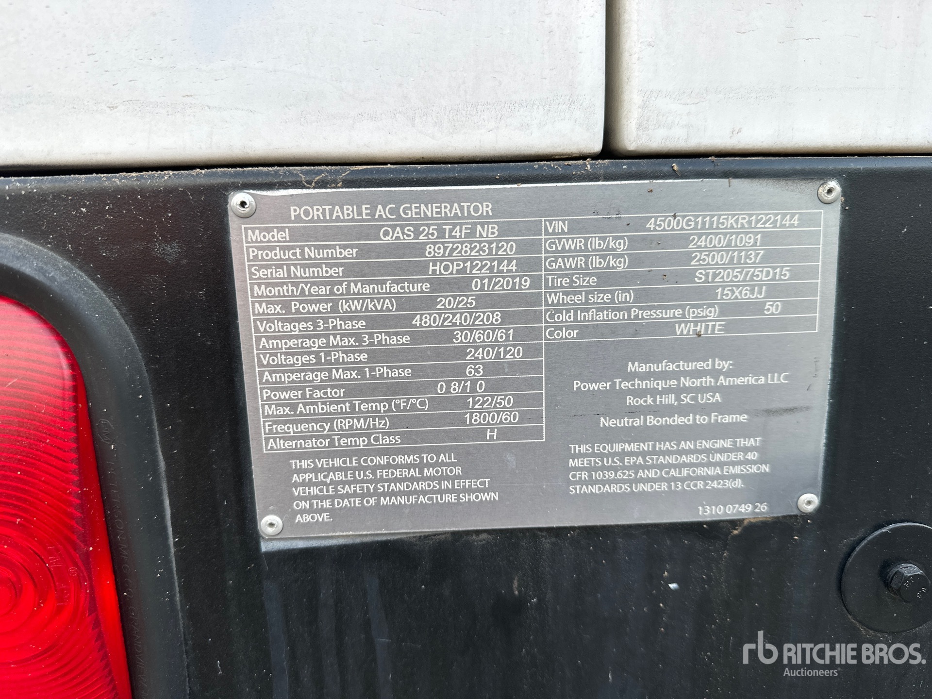 General Appearance with Numero seriale/numero d’identificazione del veicolo (VIN)