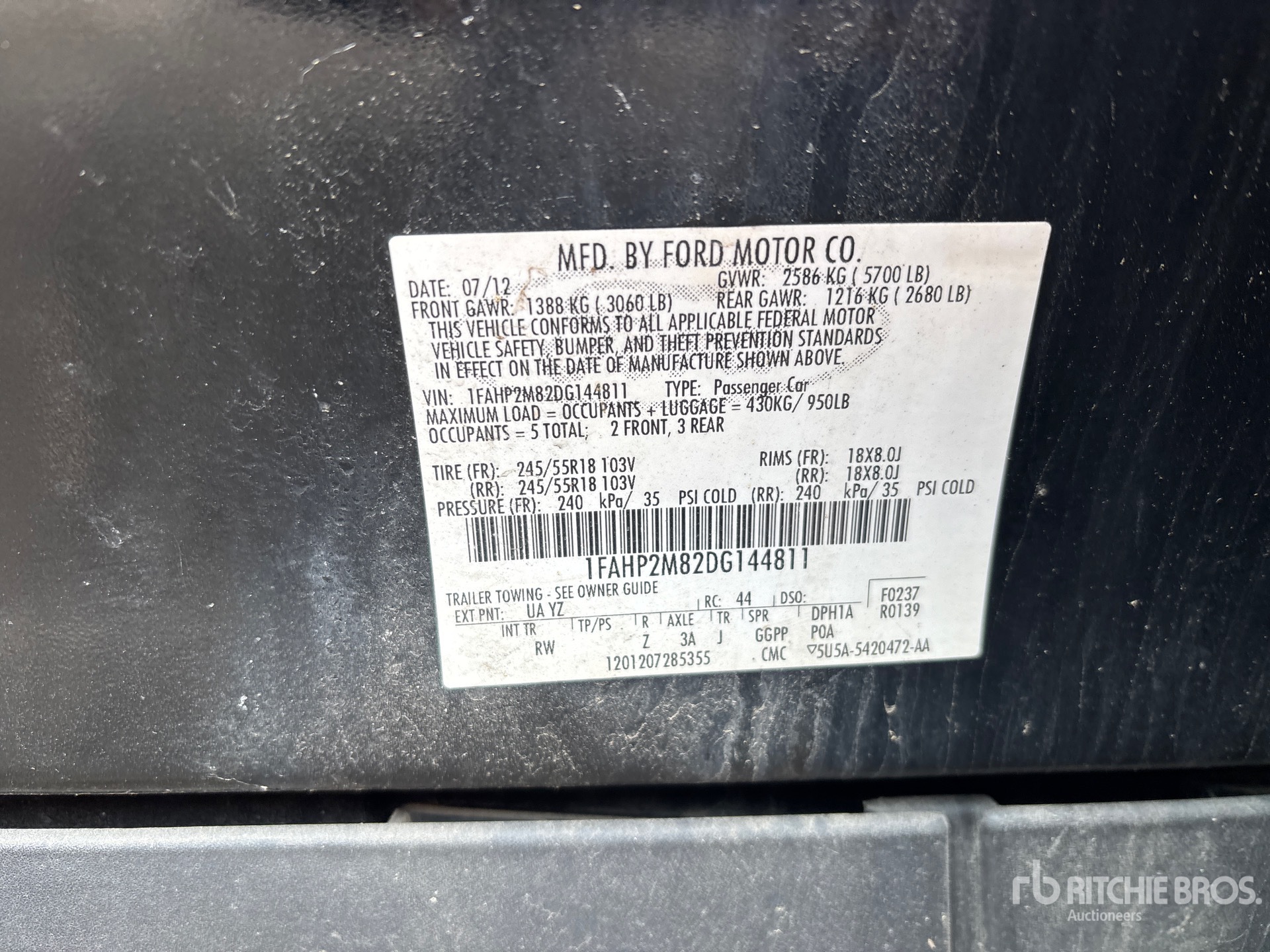 General Appearance with Numéro de série/Numéro d'identification du véhicule automobile