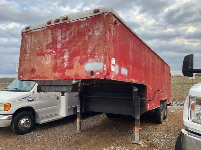 1986 Wells Cargo EW2424 12 ft T/A Gooseneck Enclosed Trailer