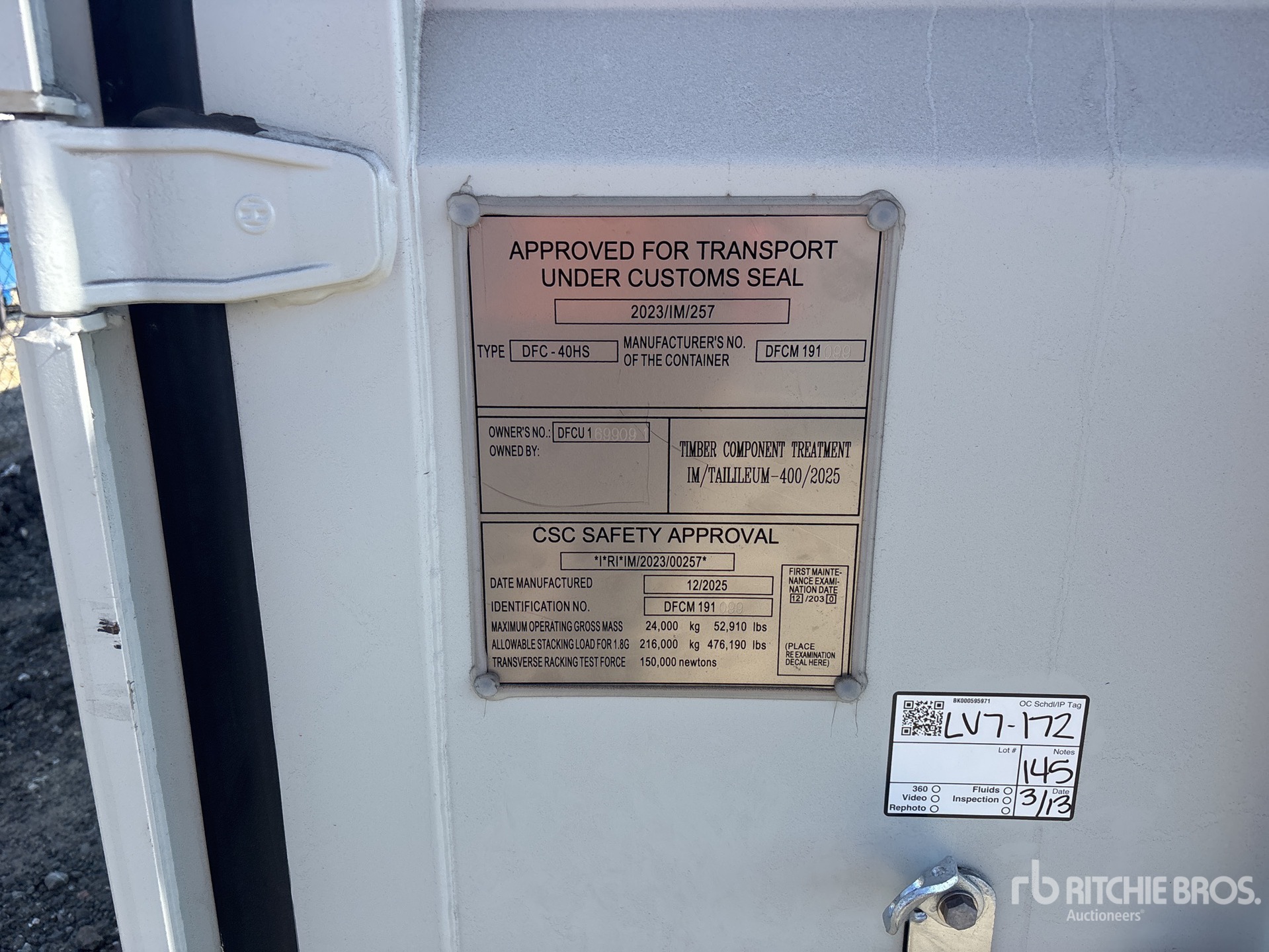 General Appearance with Serial Number / VIN