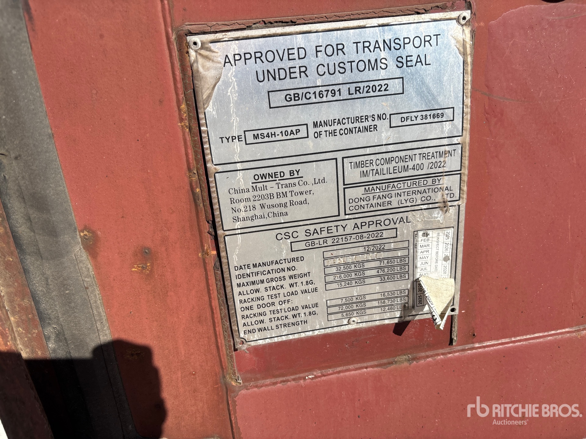 General Appearance with Serial Number / VIN