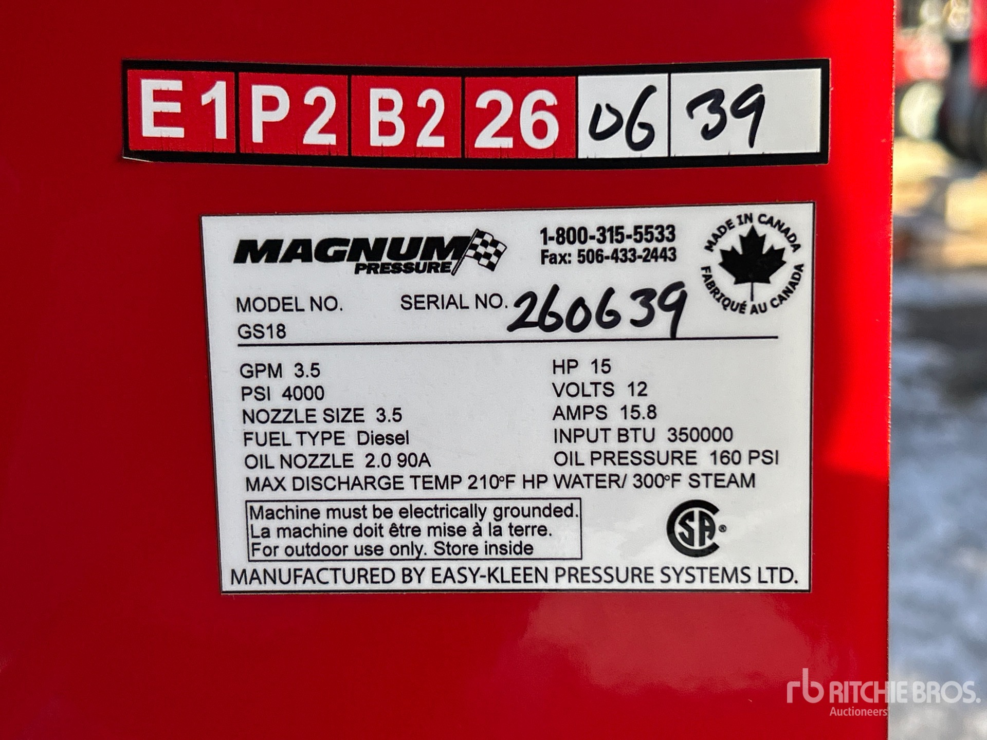 General Appearance with N.º de serie/VIN